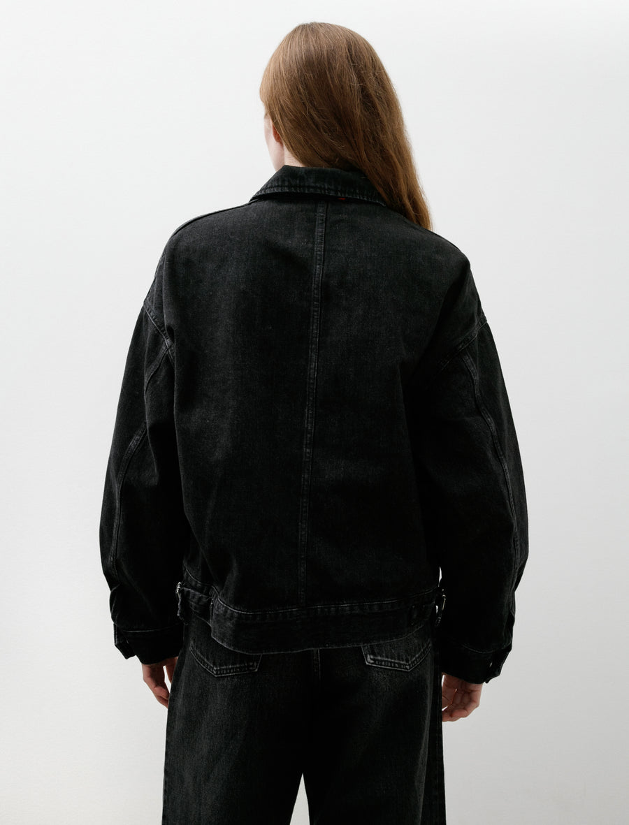 Selvage Denim Zip Jacket Black Dark Fade - Image 5