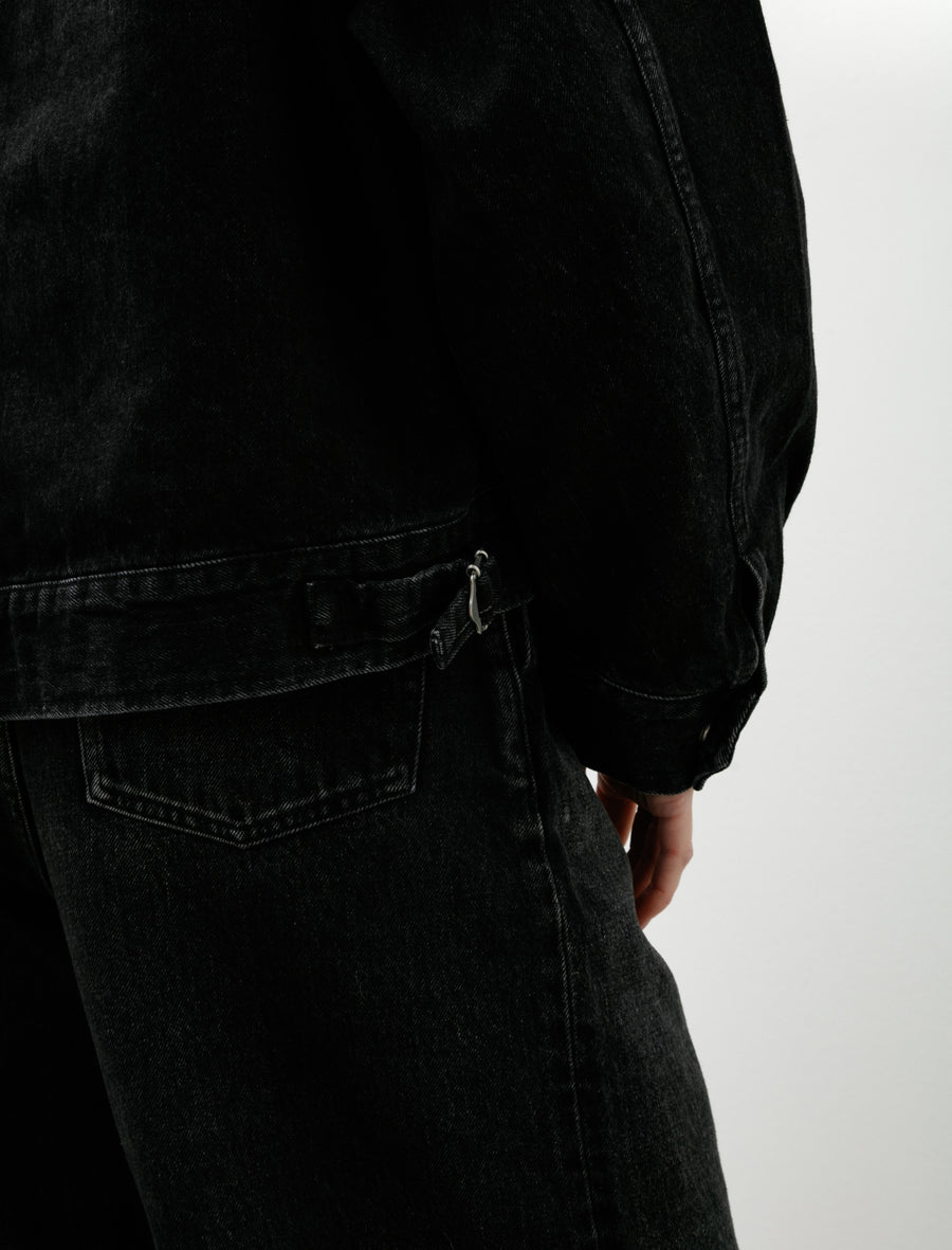 Selvage Denim Zip Jacket Black Dark Fade - Image 6
