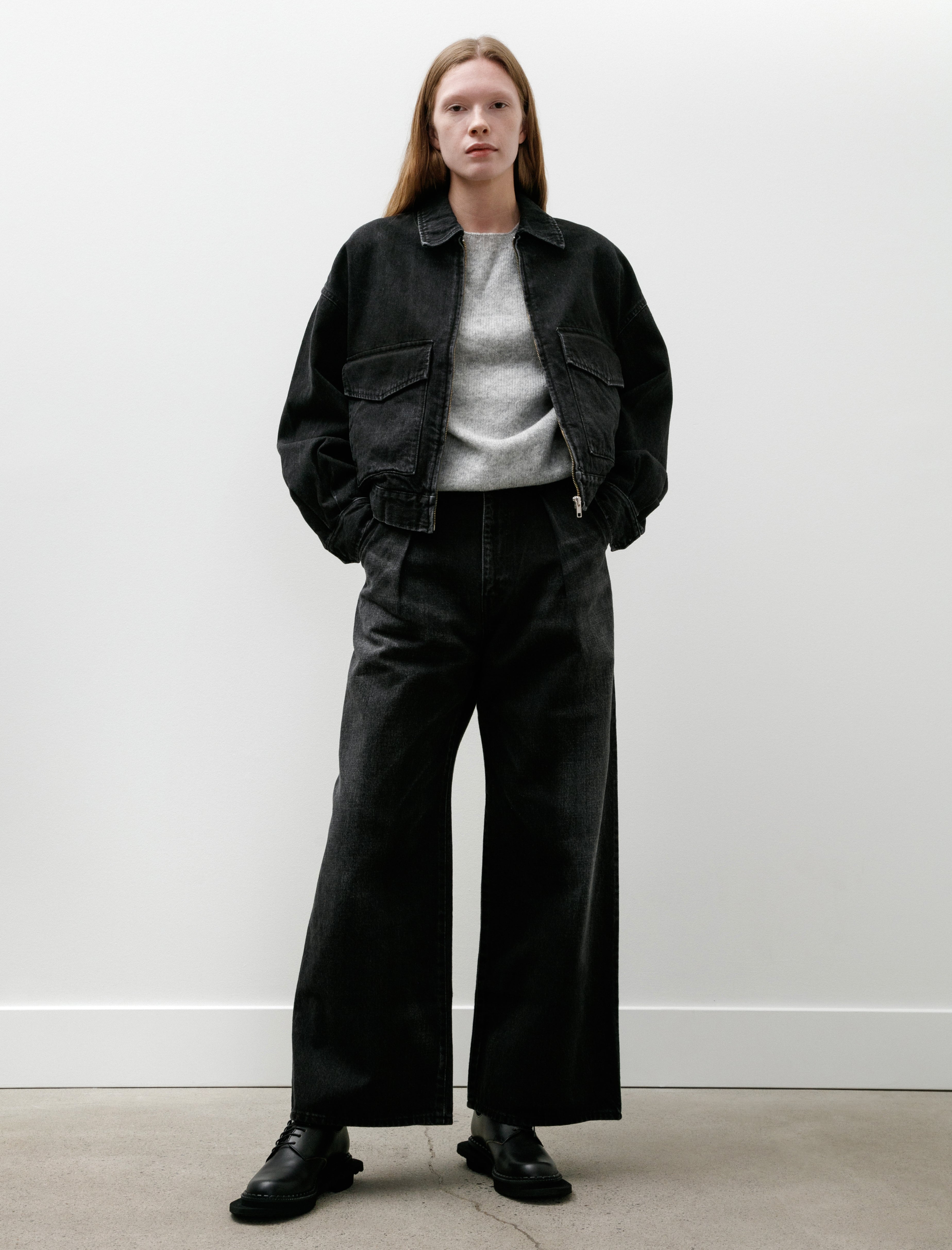 Graphpaper Selvage Denim Zip Jacket Black Dark Fade