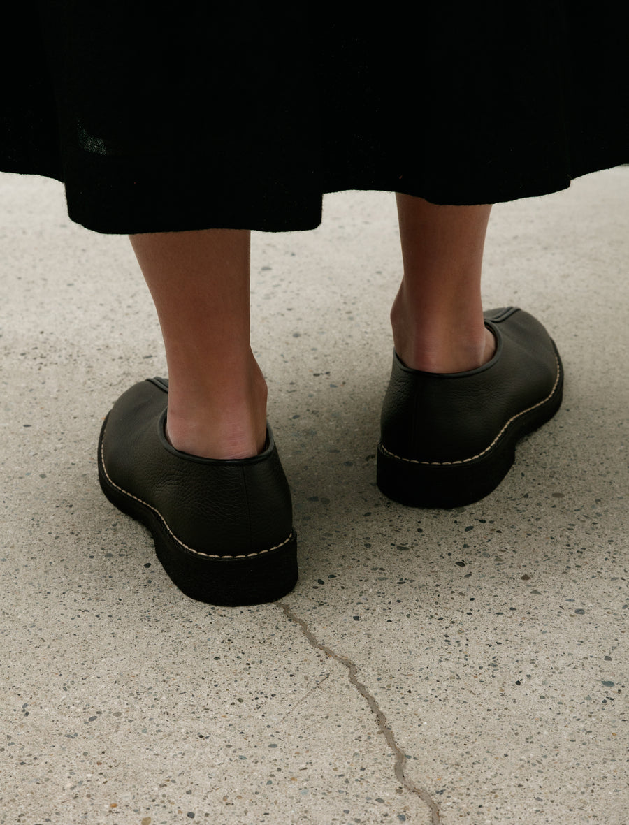 Piped Crepe Slippers Dark Brown W - Image 3