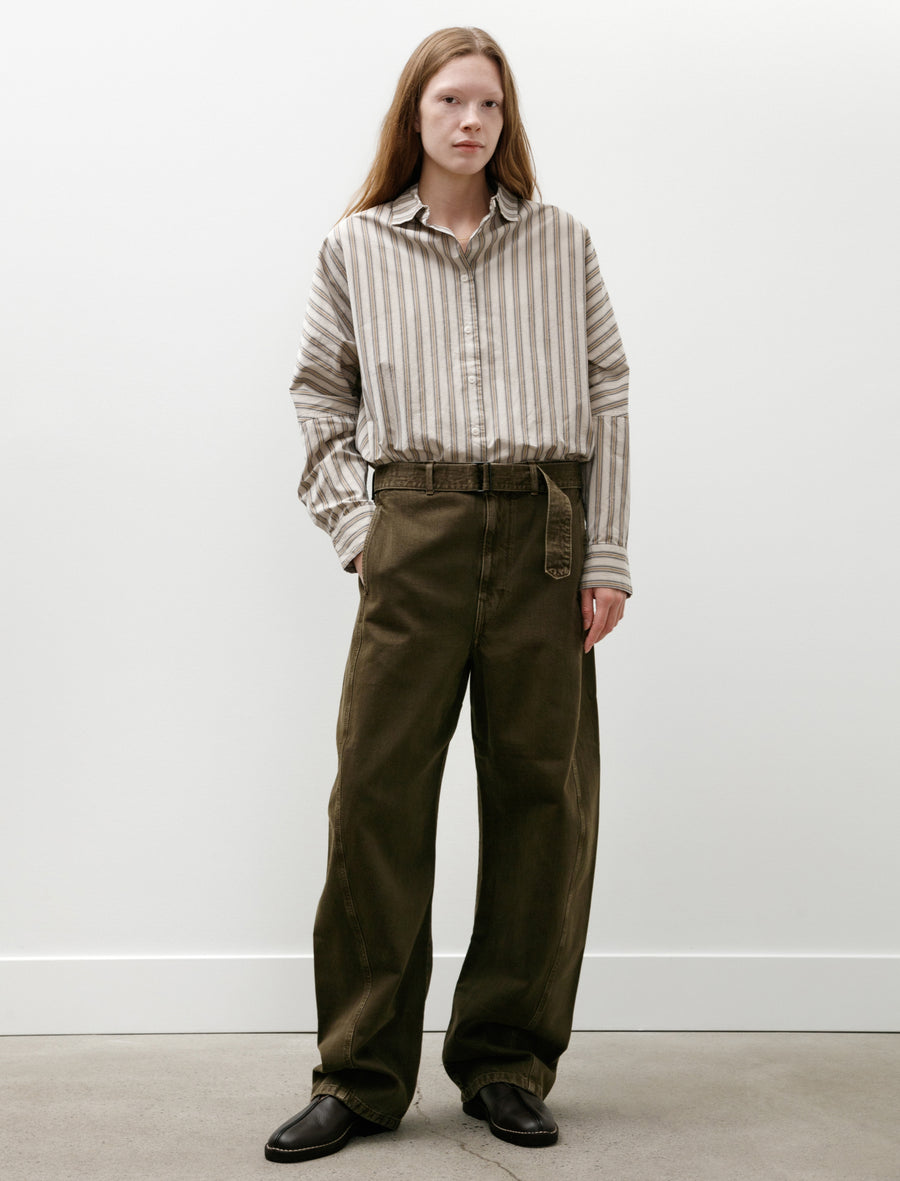 Twisted Belted Pants Moss Green - Image 1