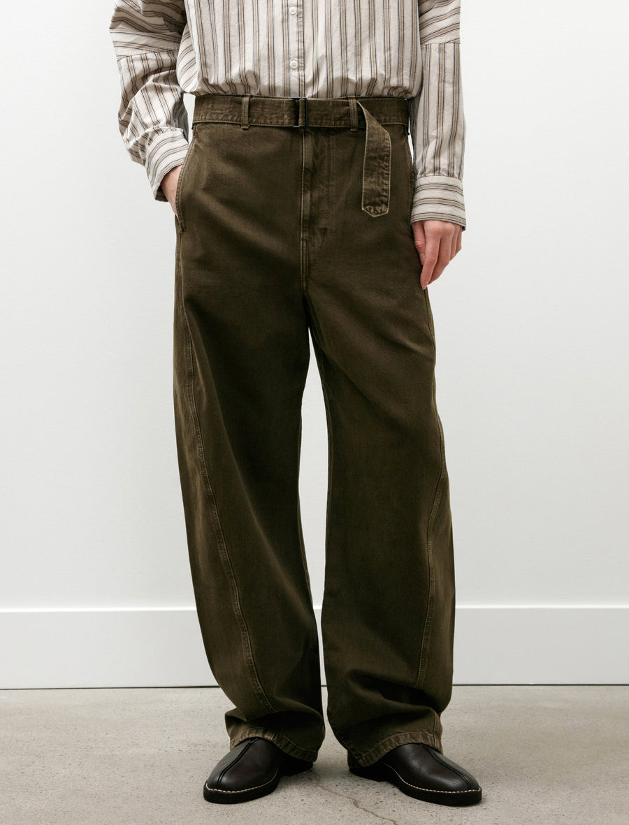 Twisted Belted Pants Moss Green - Image 2