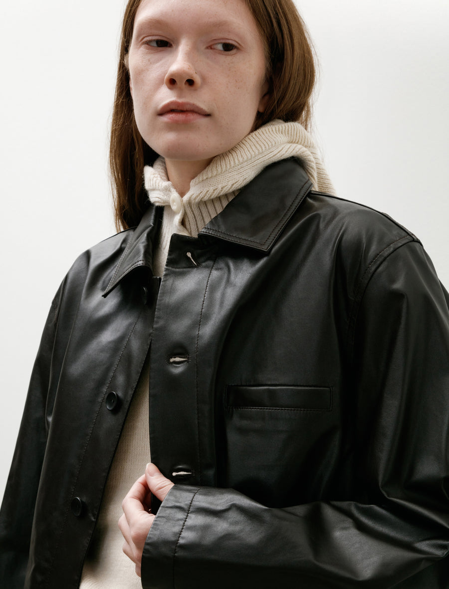 Soft Leather Blouson Black Cherry - Image 3