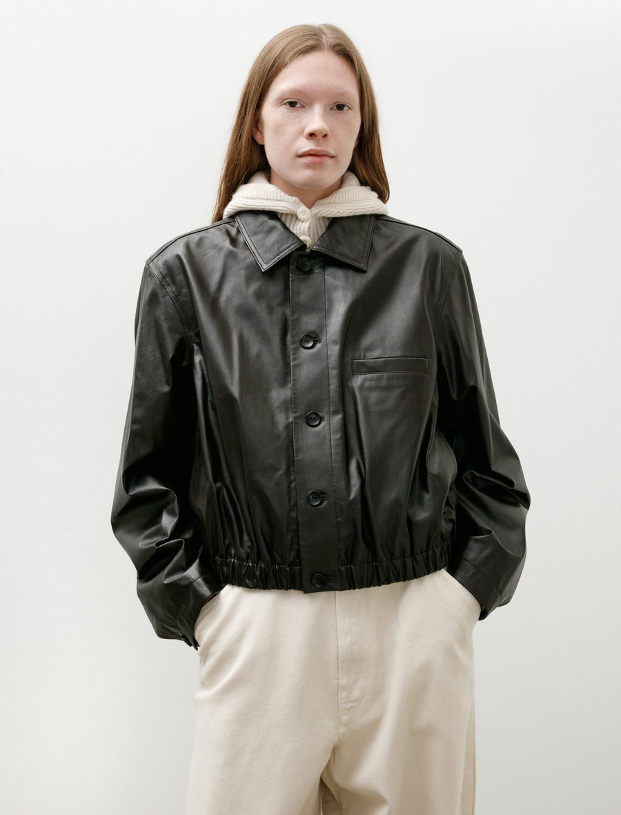 Soft Leather Blouson Black Cherry - Image 4