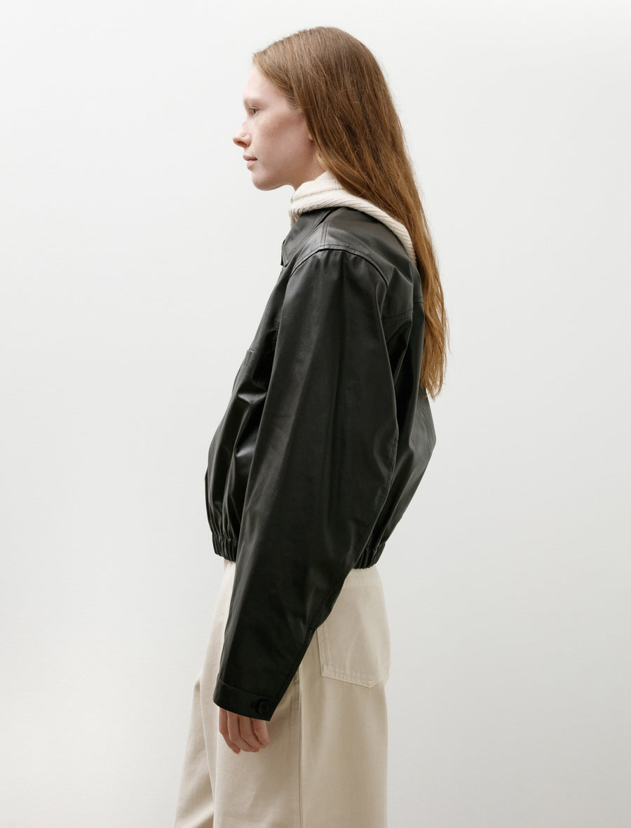 Soft Leather Blouson Black Cherry - Image 5