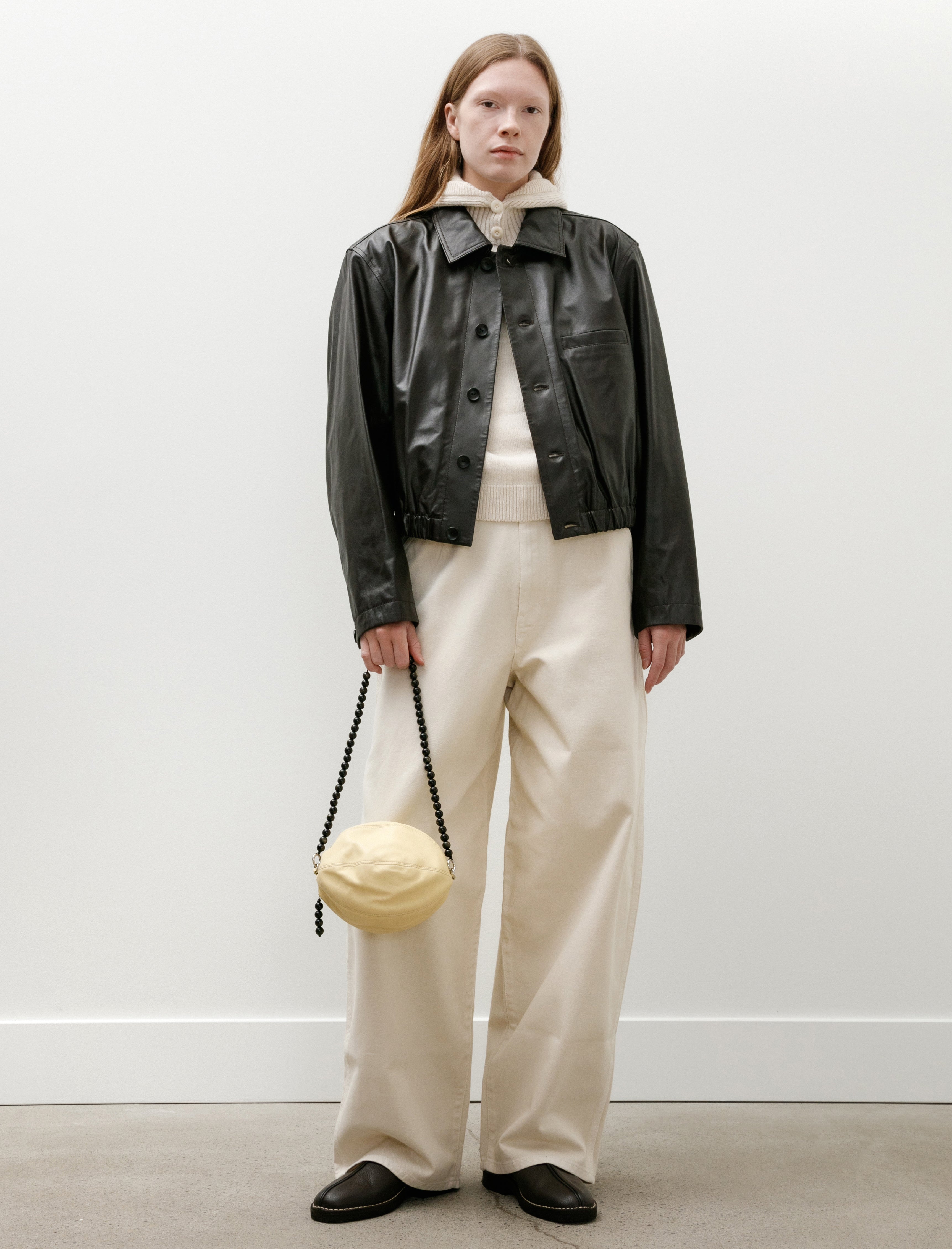Lemaire Soft Leather Blouson Black Cherry