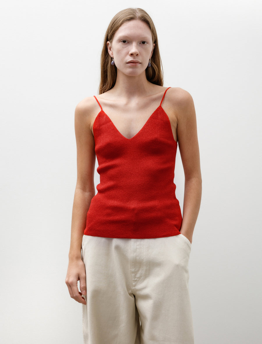 Glitter Ribbed Camisole Red - Image 1