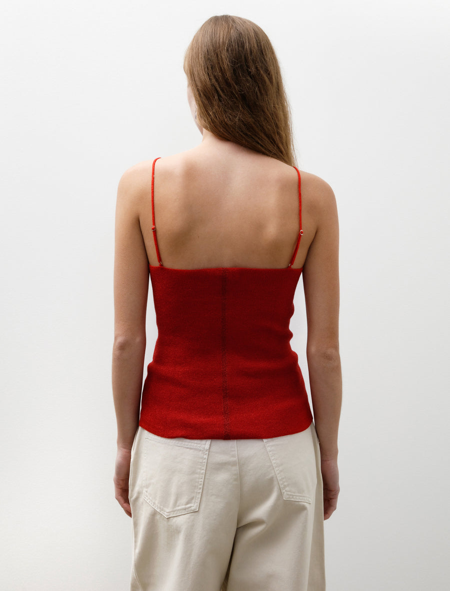 Glitter Ribbed Camisole Red - Image 4
