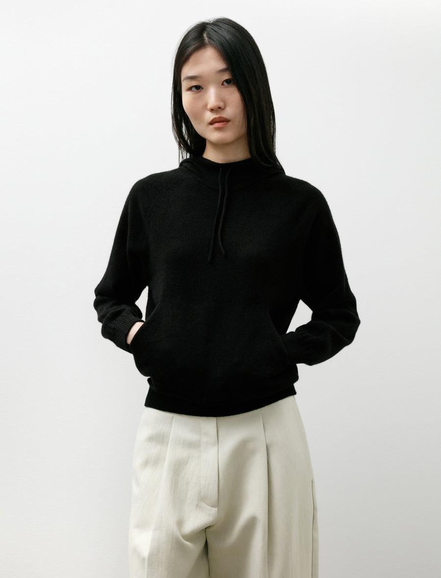 Cashmere Hoodie Top Black - Image 1