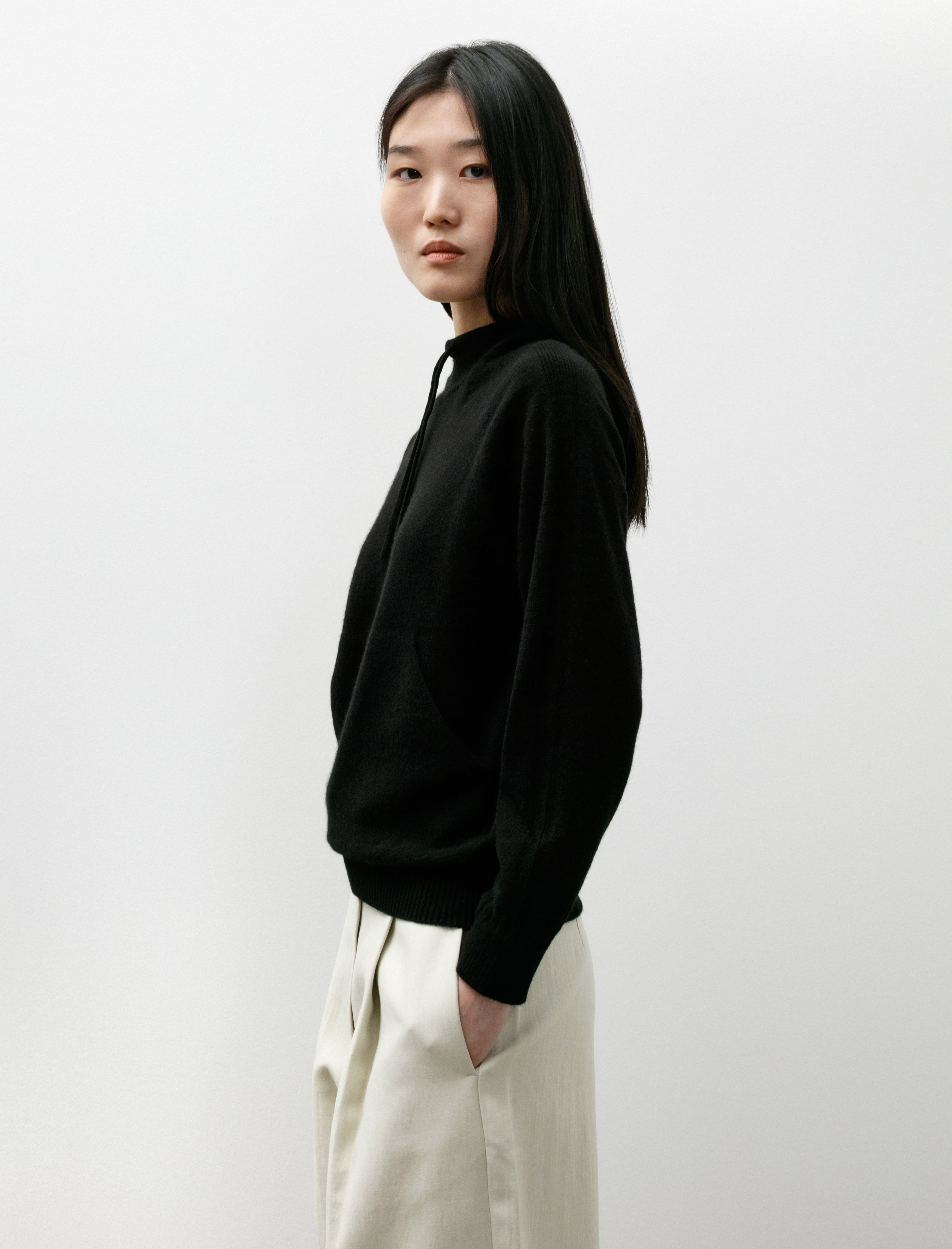 CFCL Cashmere Hoodie Top Black