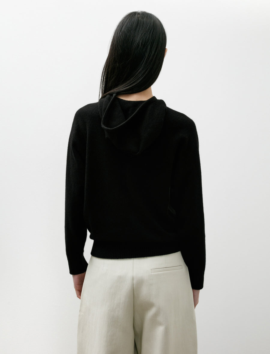 Cashmere Hoodie Top Black - Image 3