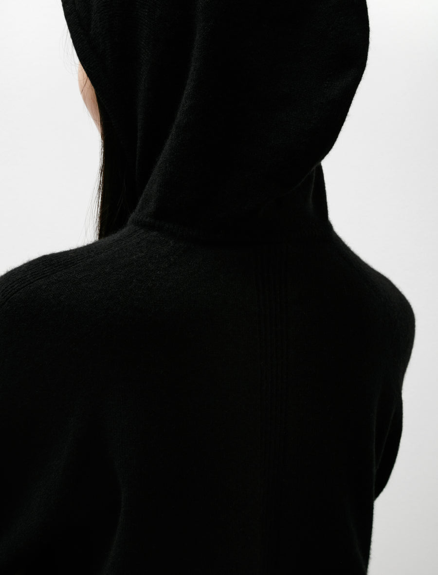 Cashmere Hoodie Top Black - Image 4