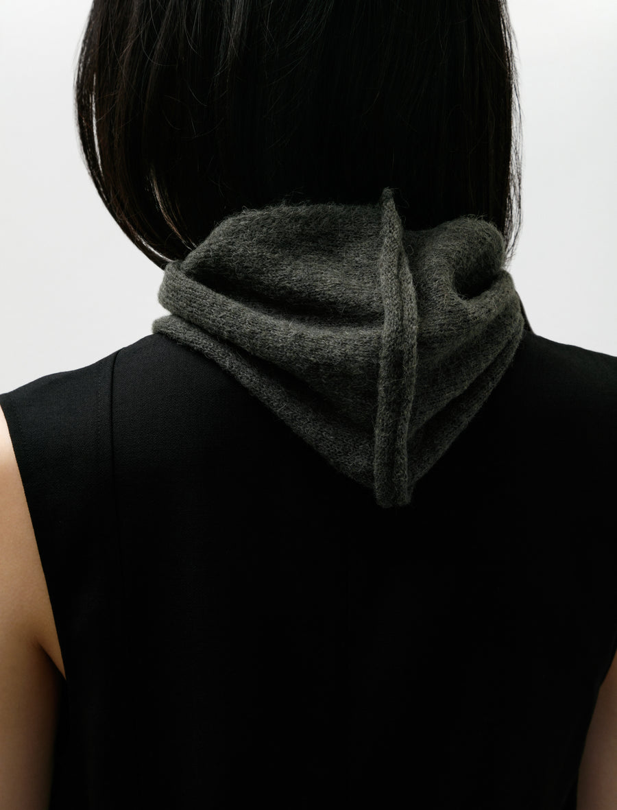 Miniature Scarf Moss Green Fuzzy Alpaca - Image 2