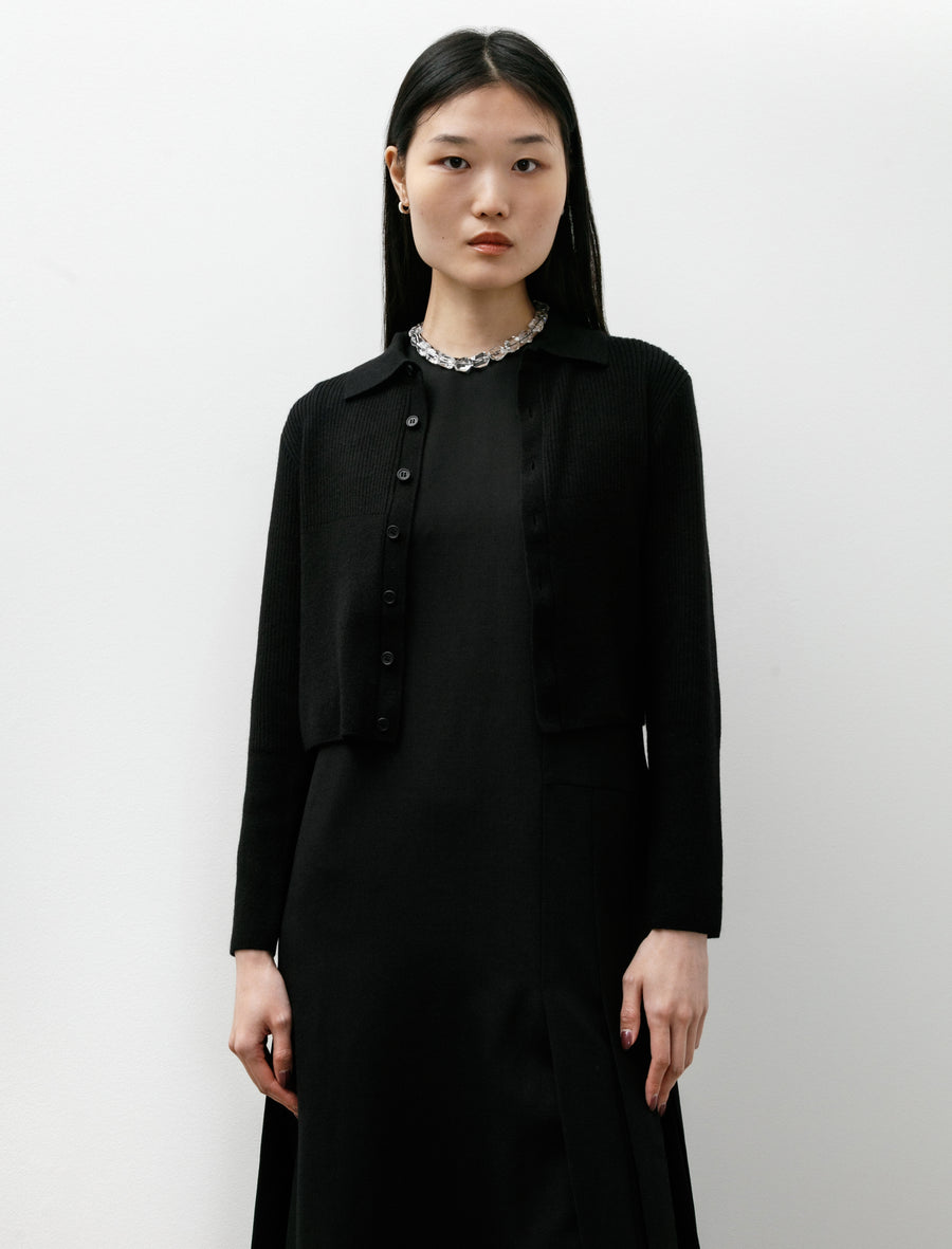 Silk Cashmere Rivulet Cropped Shirt Cardigan - Image 1