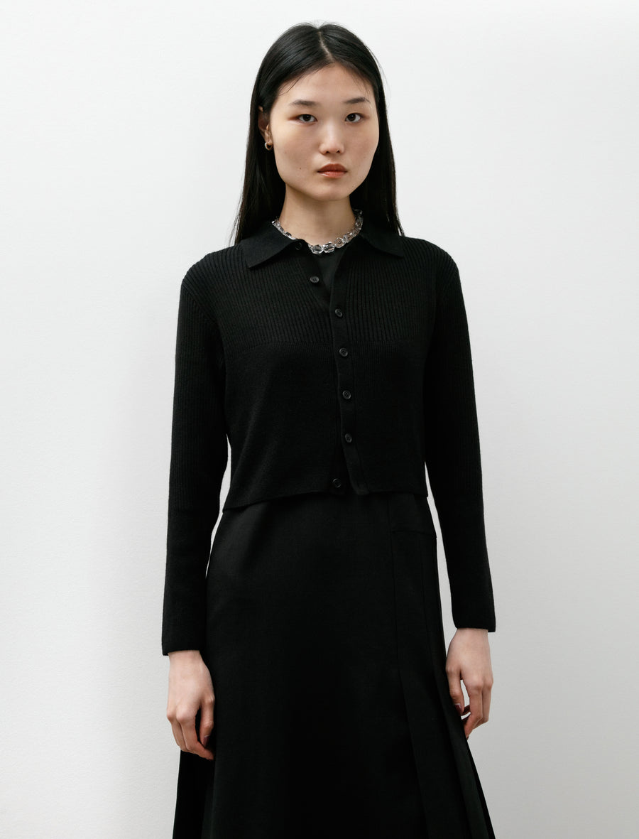 Silk Cashmere Rivulet Cropped Shirt Cardigan - Image 2