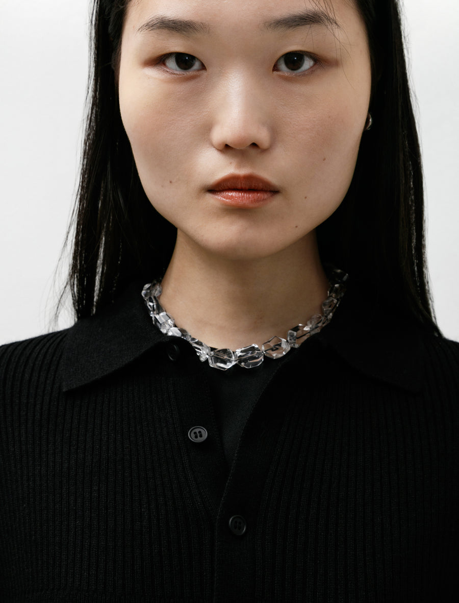 Silk Cashmere Rivulet Cropped Shirt Cardigan - Image 3