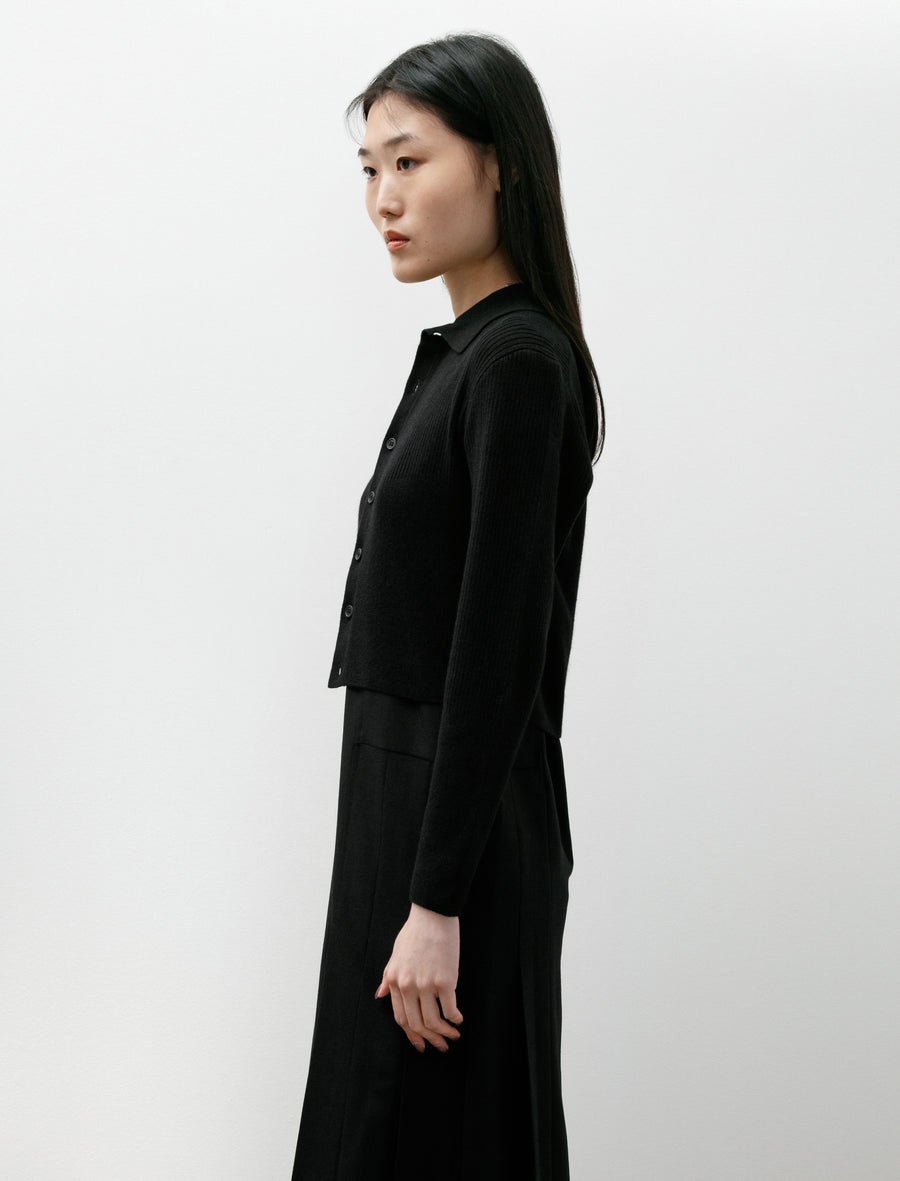 Silk Cashmere Rivulet Cropped Shirt Cardigan - Image 4