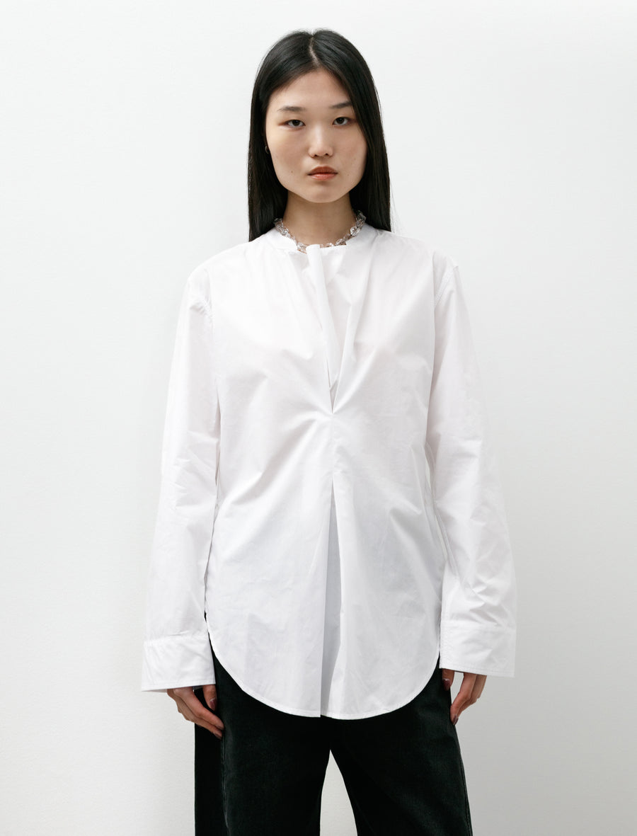 Pampa Inverted Pleat Top Washed Poplin White - Image 1
