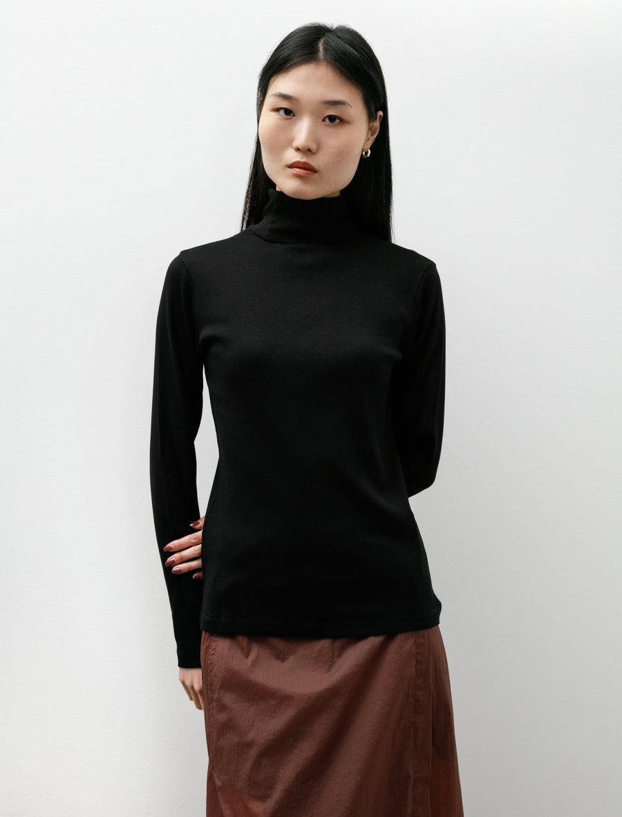 Rib LS Roll Neck Black - Image 1