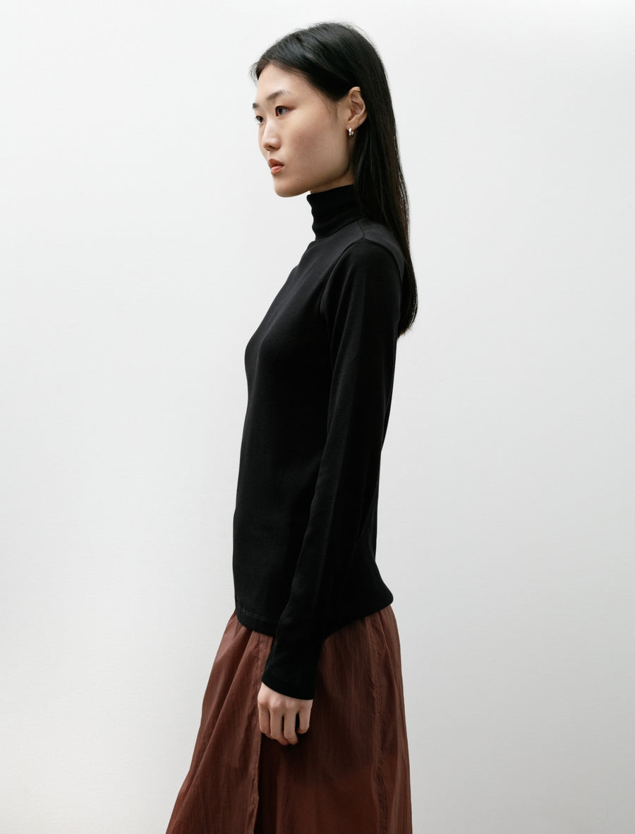 Rib LS Roll Neck Black - Image 3
