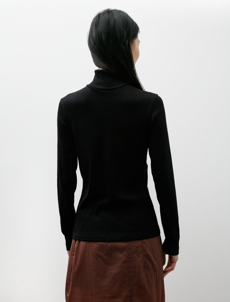 Rib LS Roll Neck Black - Image 4
