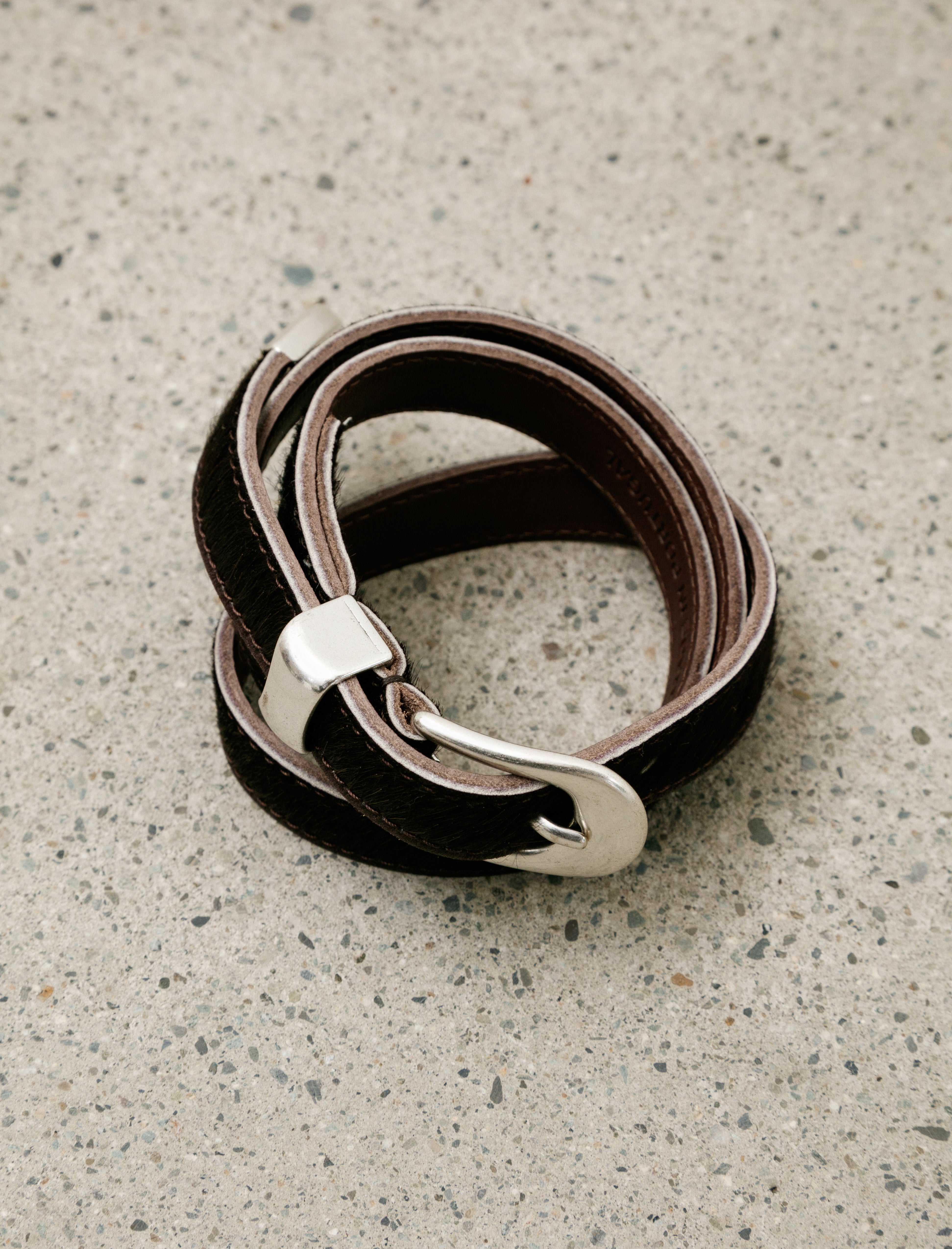 Our Legacy 2cm Belt Chocolate Hair On Hide