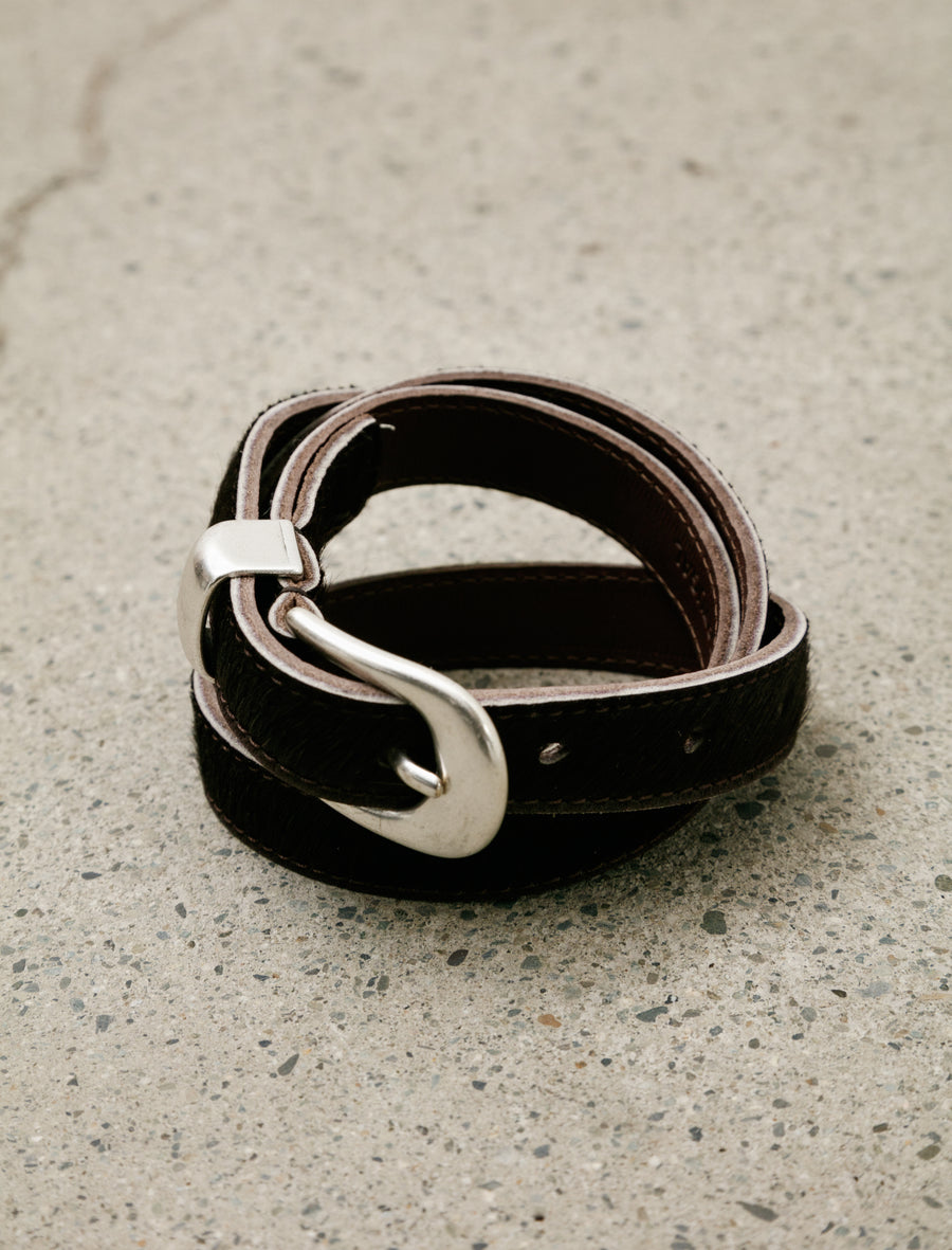 2cm Belt Chocolate Hair On Hide - Image 1