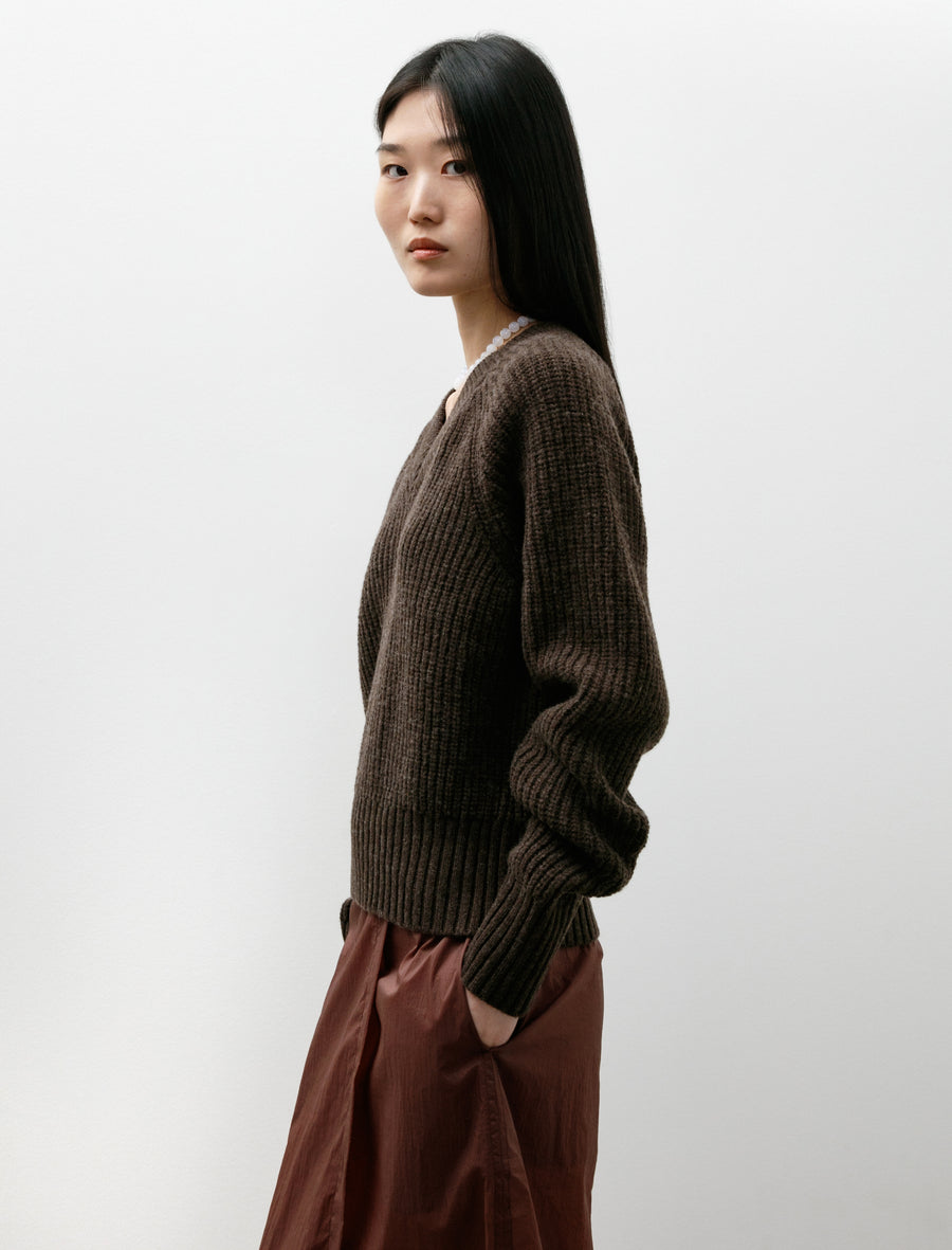 Plaza V-Neck Dark Brown - Image 3