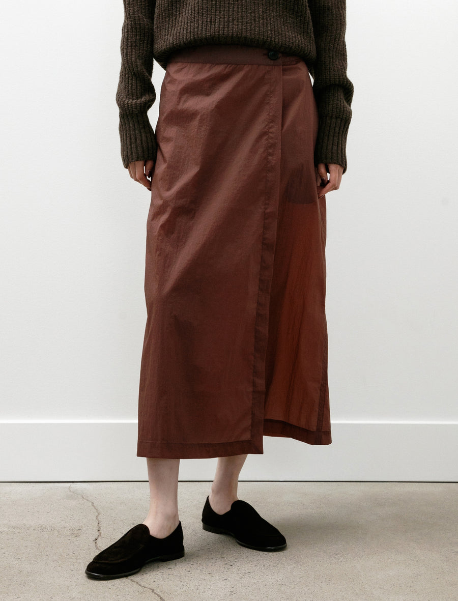 Classic Wrap Skirt Merlot Crinkled Tech - Image 2