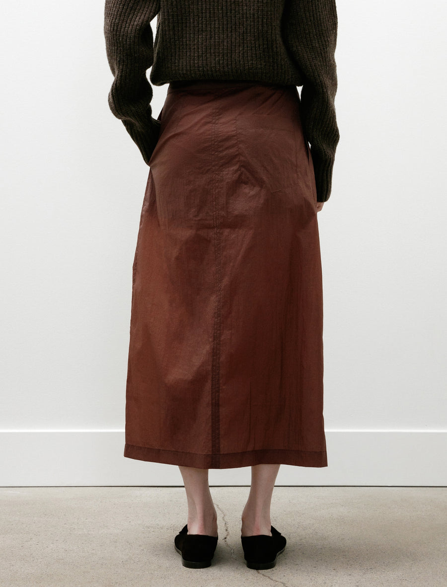 Classic Wrap Skirt Merlot Crinkled Tech - Image 6