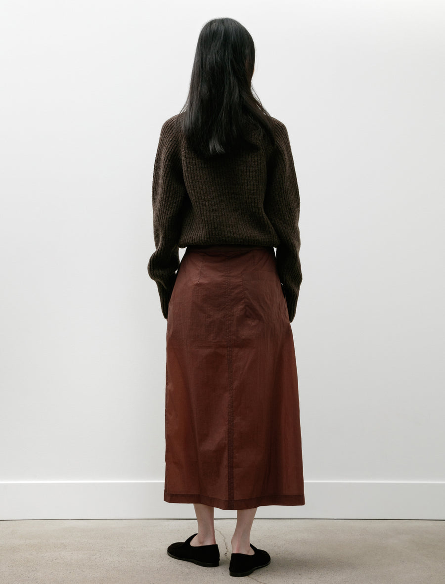 Classic Wrap Skirt Merlot Crinkled Tech - Image 5