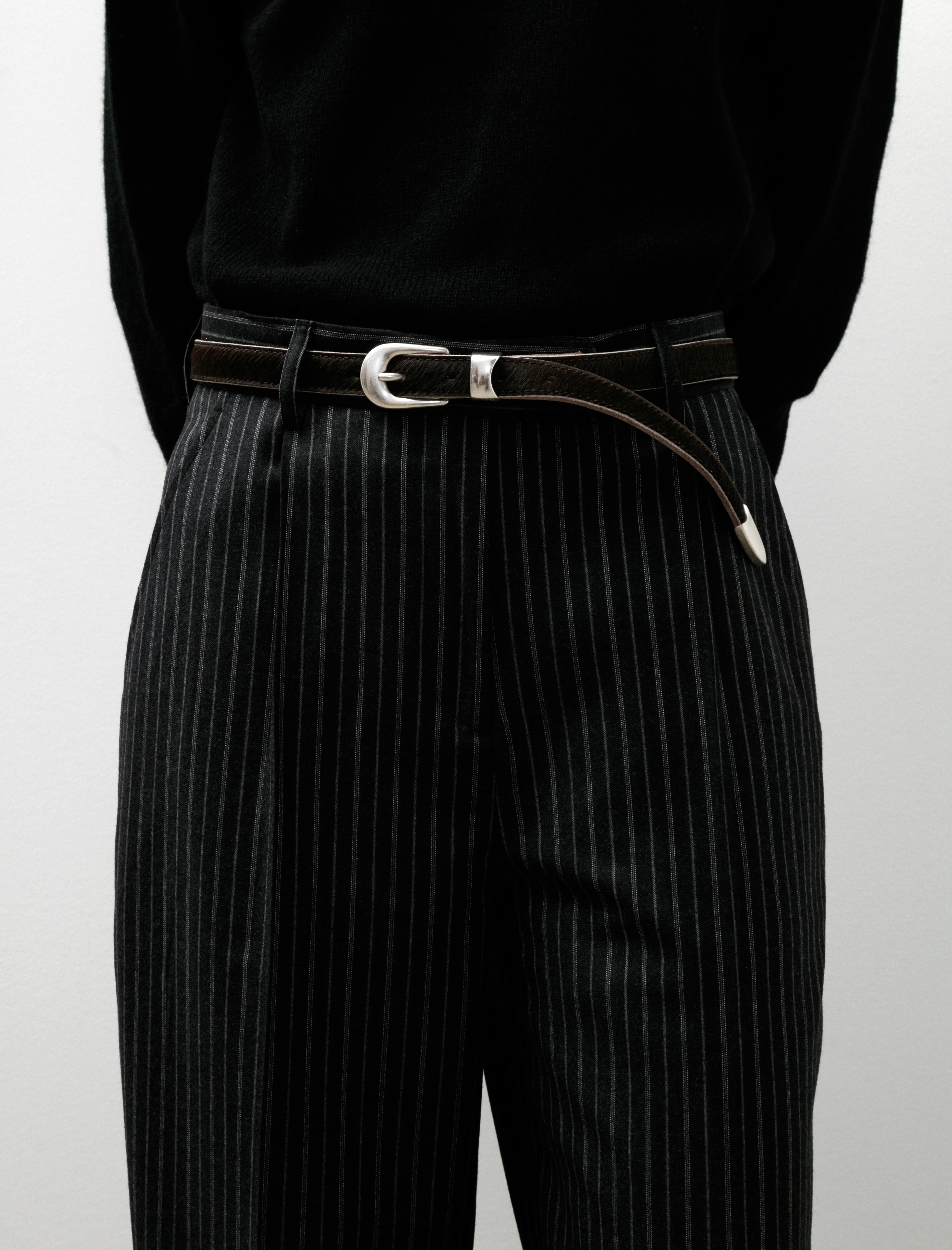 Our Legacy 2cm Belt Chocolate Hair On Hide