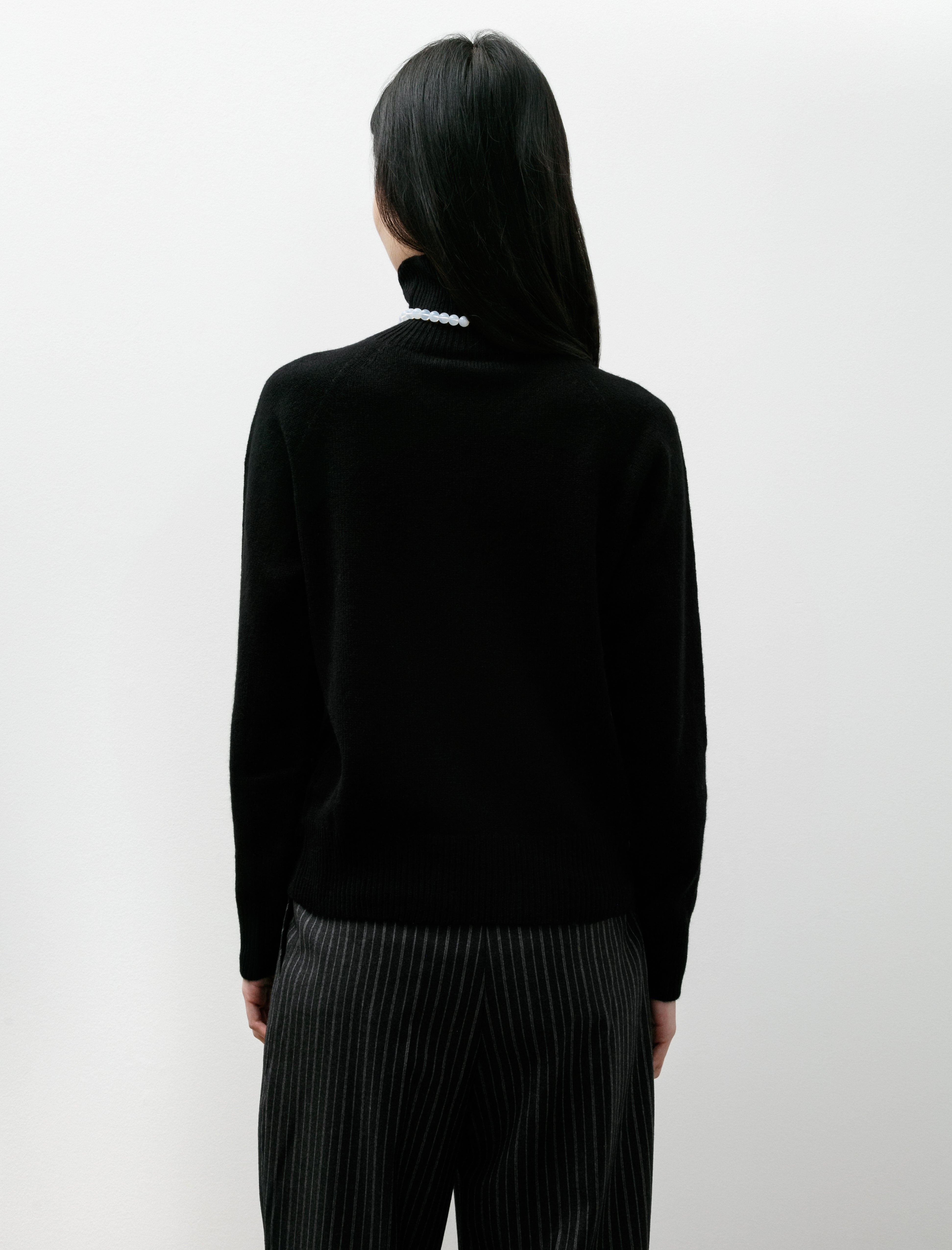 Sunspel Funnel Neck Jumper Black