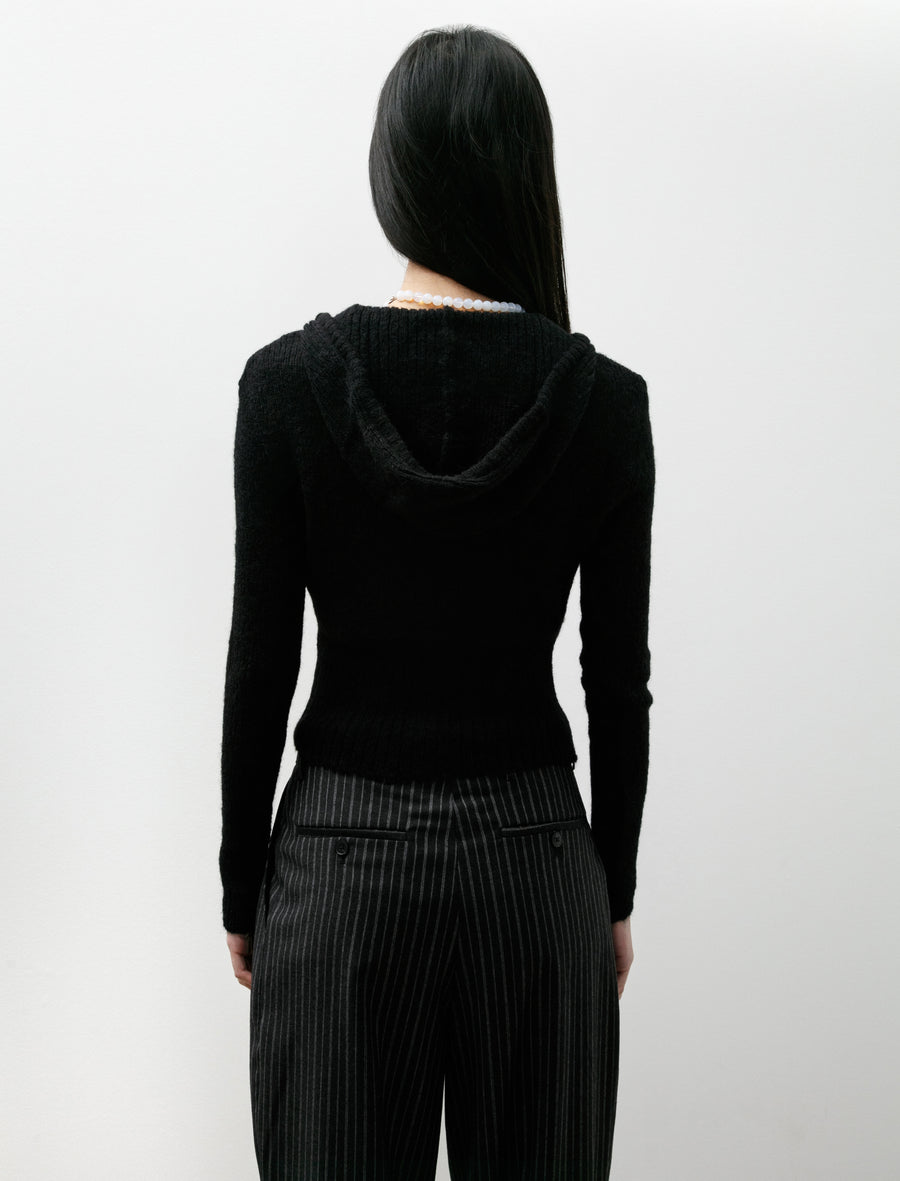 Compact Hood Black Fuzzy Alpaca - Image 4