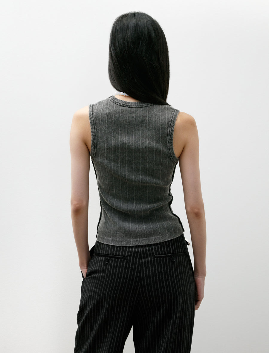 V-Neck Tank Top Washed Graphite Rib - Image 4