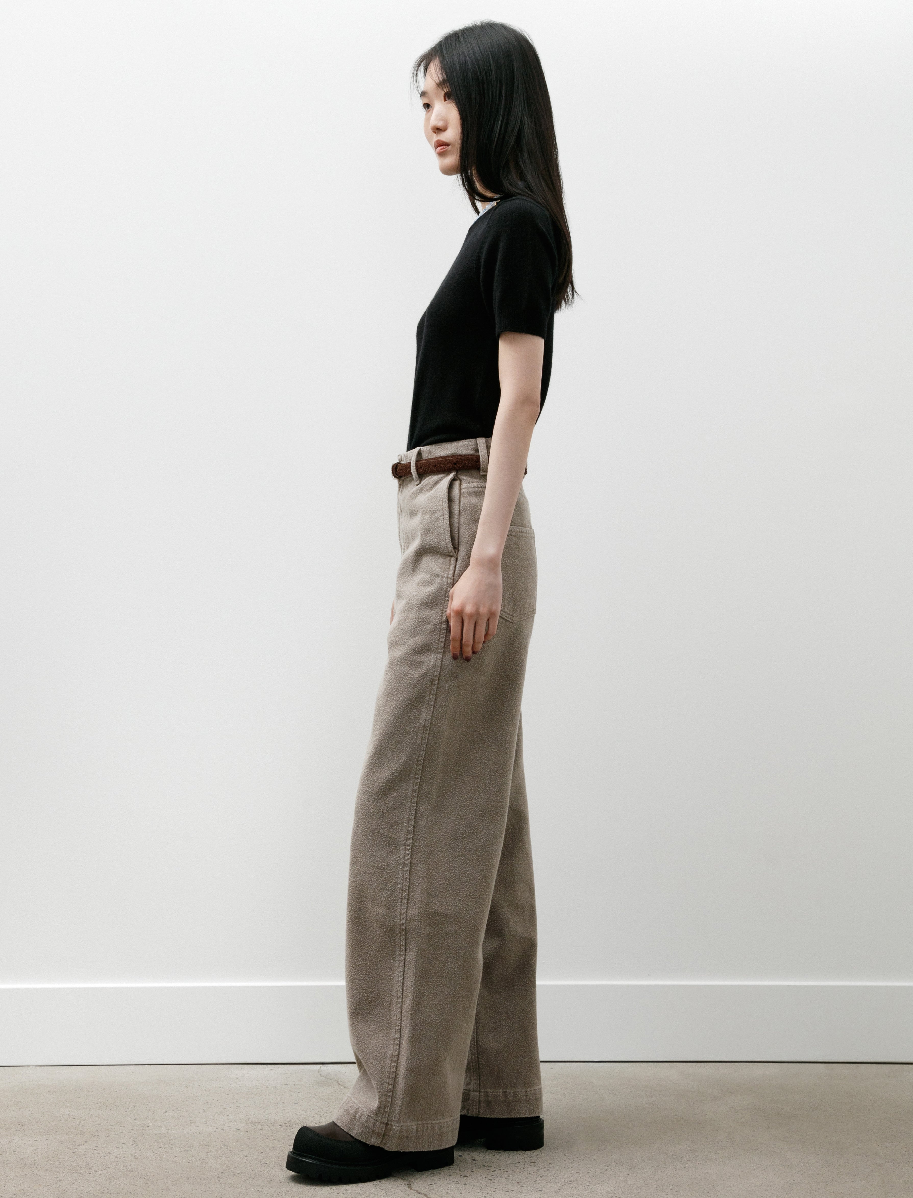 mfpen Womens Straight Cut Jeans Brushed Mudstone