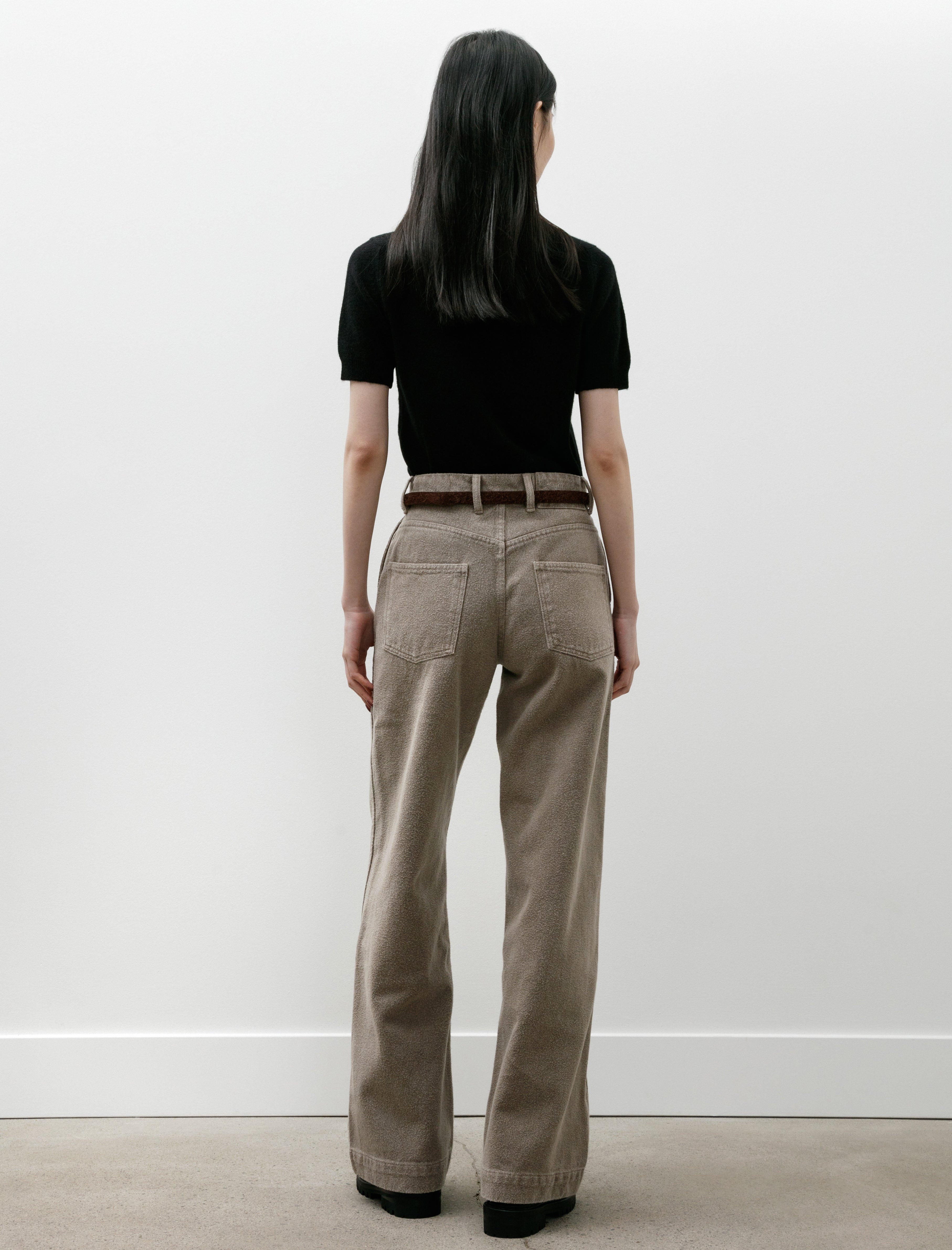 mfpen Womens Straight Cut Jeans Brushed Mudstone