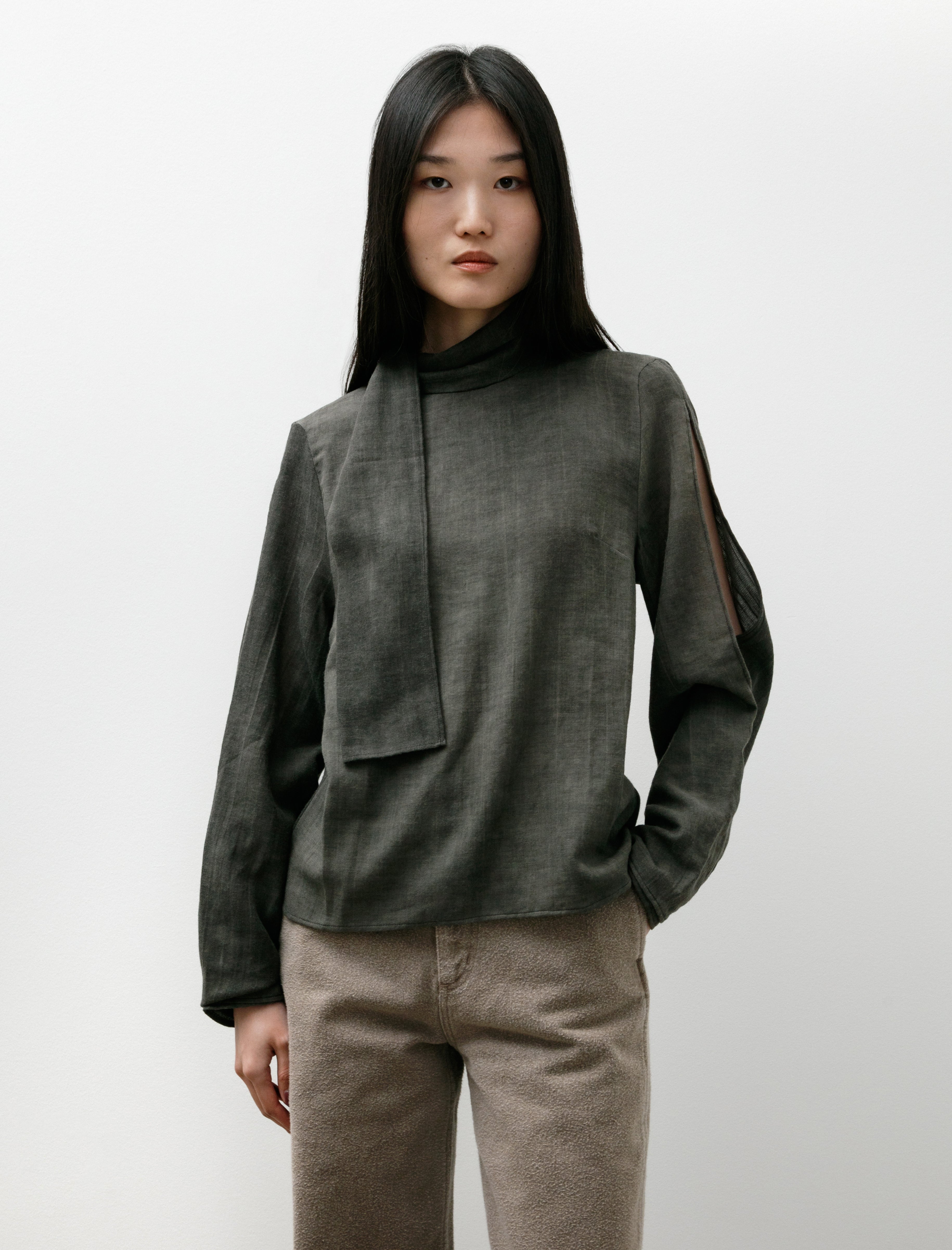 Our Legacy Virtuous Blouse Dark Cloud Sparse Cotton Wool