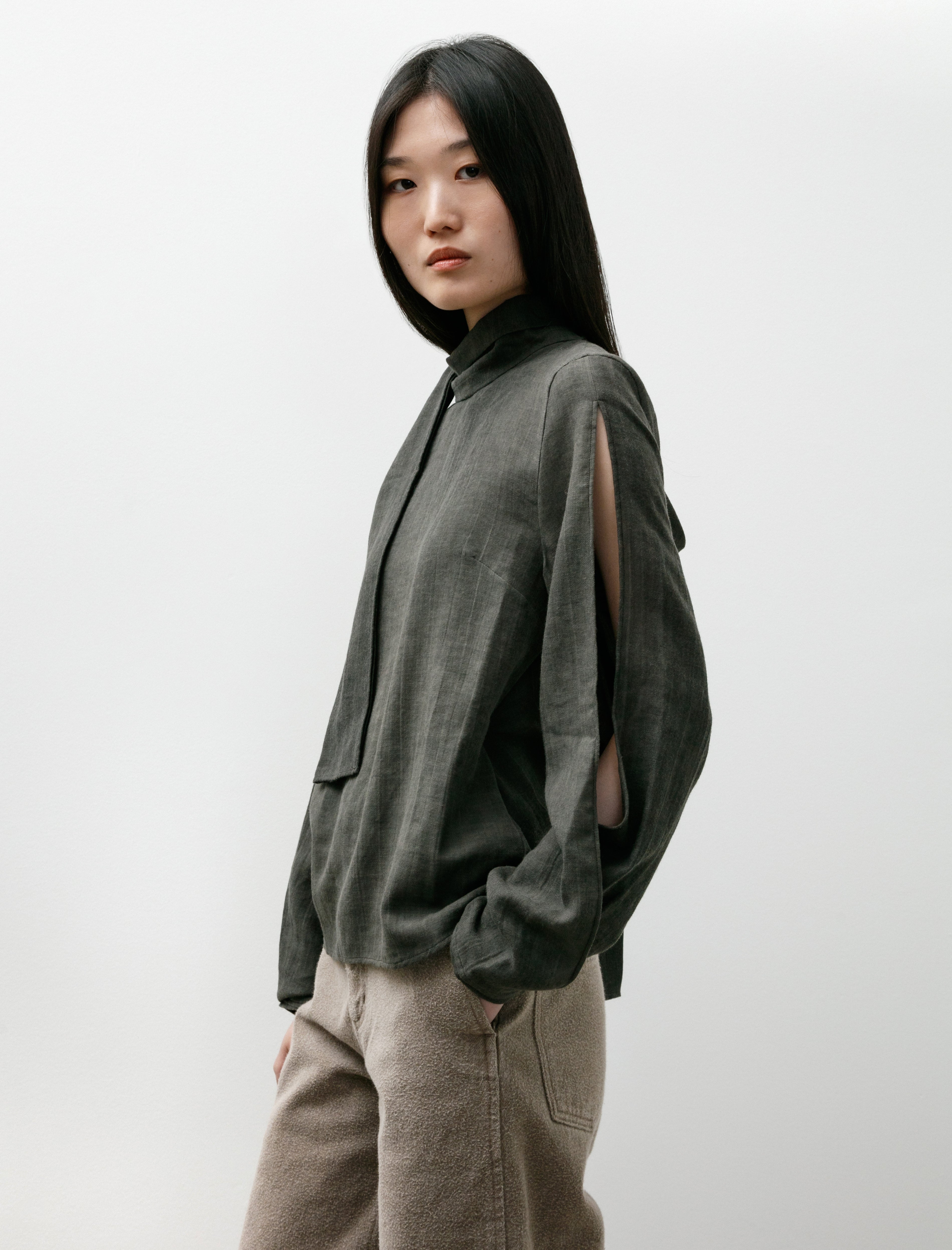 Our Legacy Virtuous Blouse Dark Cloud Sparse Cotton Wool