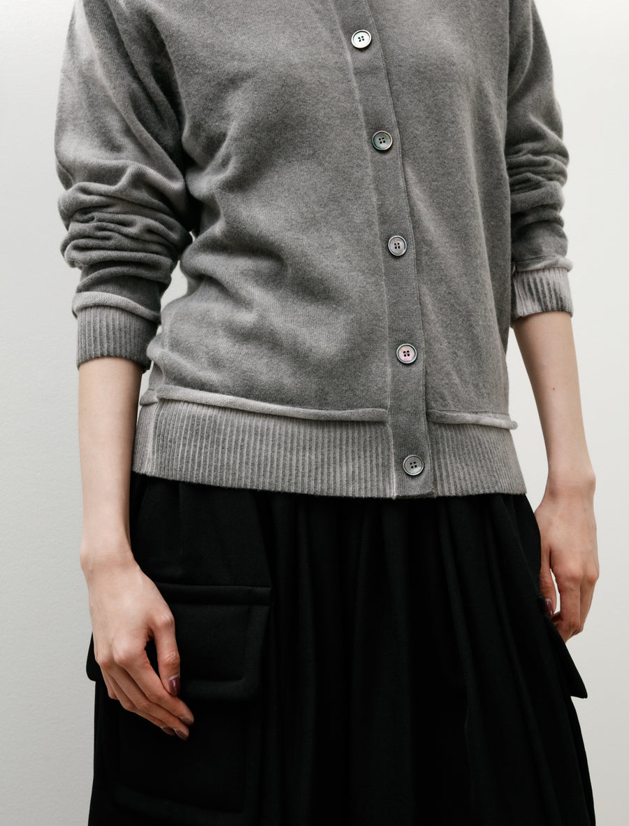 Dual Cardigan Grey Spray Dye Cherub Wool - Image 3