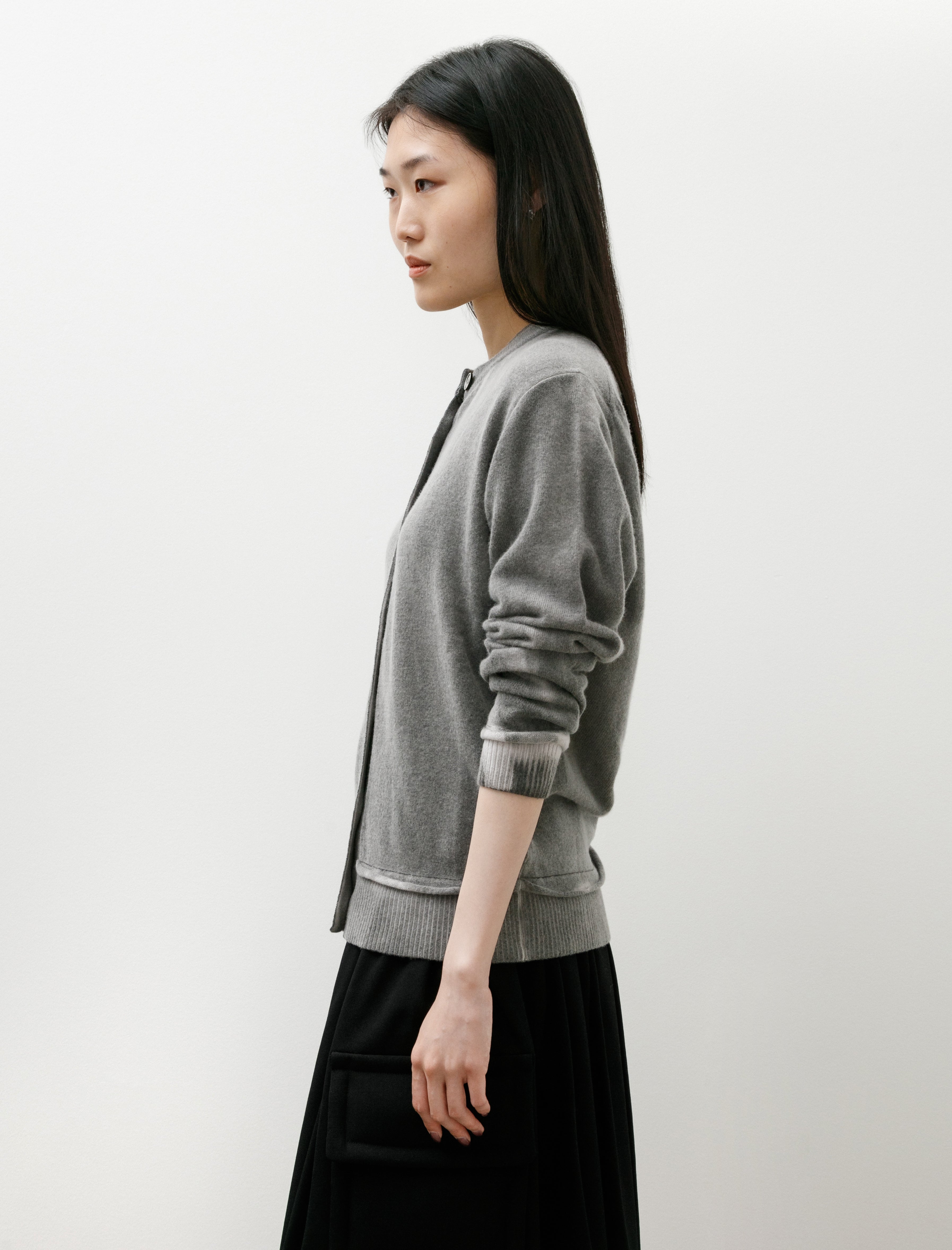 Our Legacy Dual Cardigan Grey Spray Dye Cherub Wool