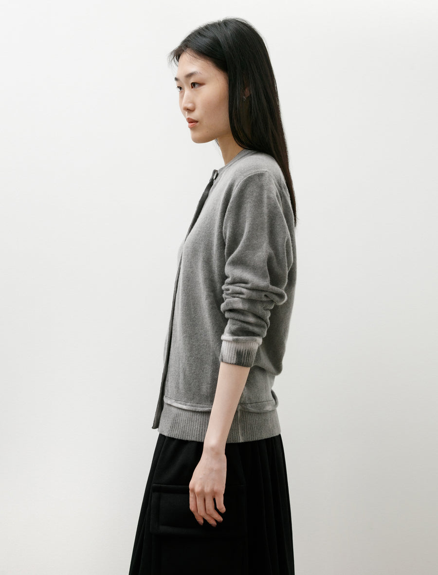 Dual Cardigan Grey Spray Dye Cherub Wool - Image 4