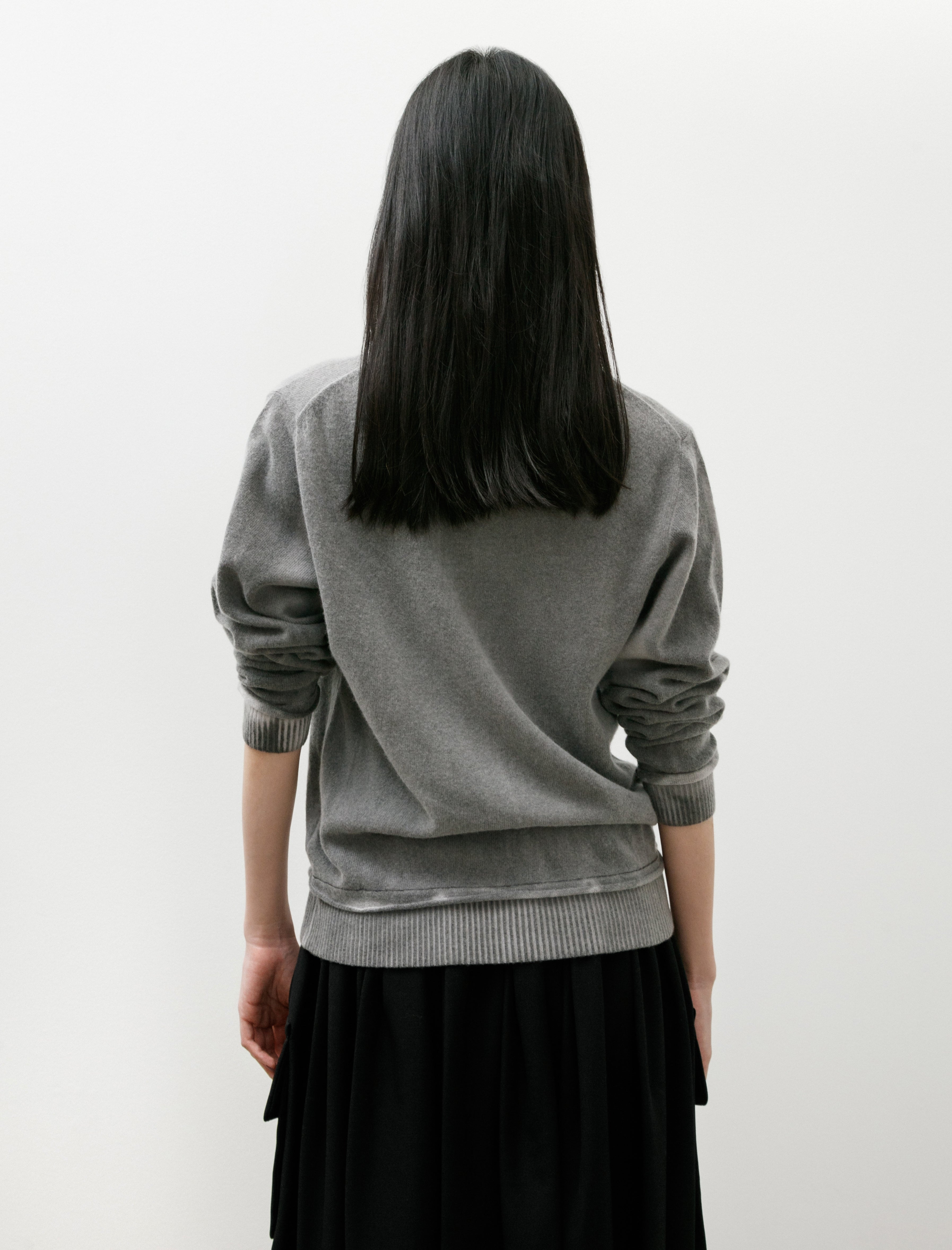 Our Legacy Dual Cardigan Grey Spray Dye Cherub Wool