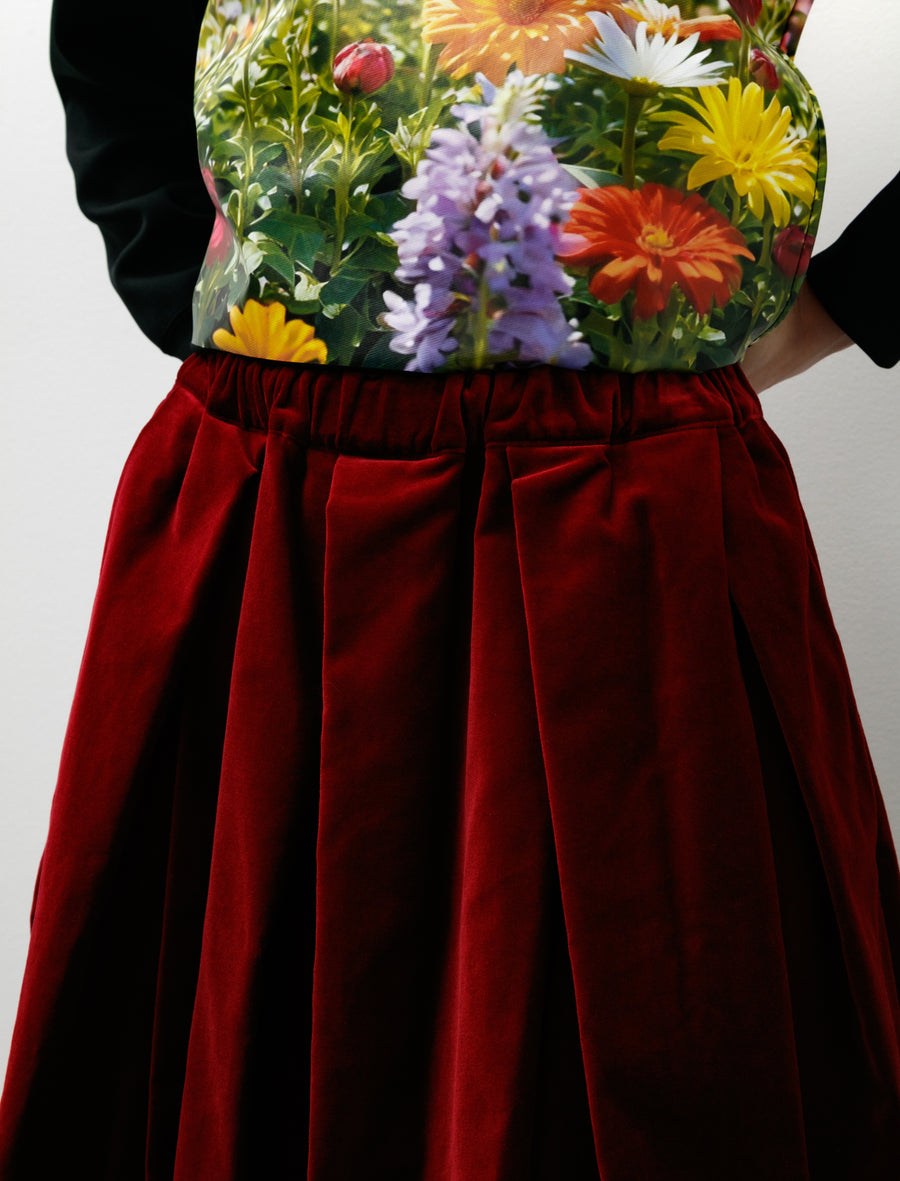 Velvet Skirt Cherry Red - Image 4