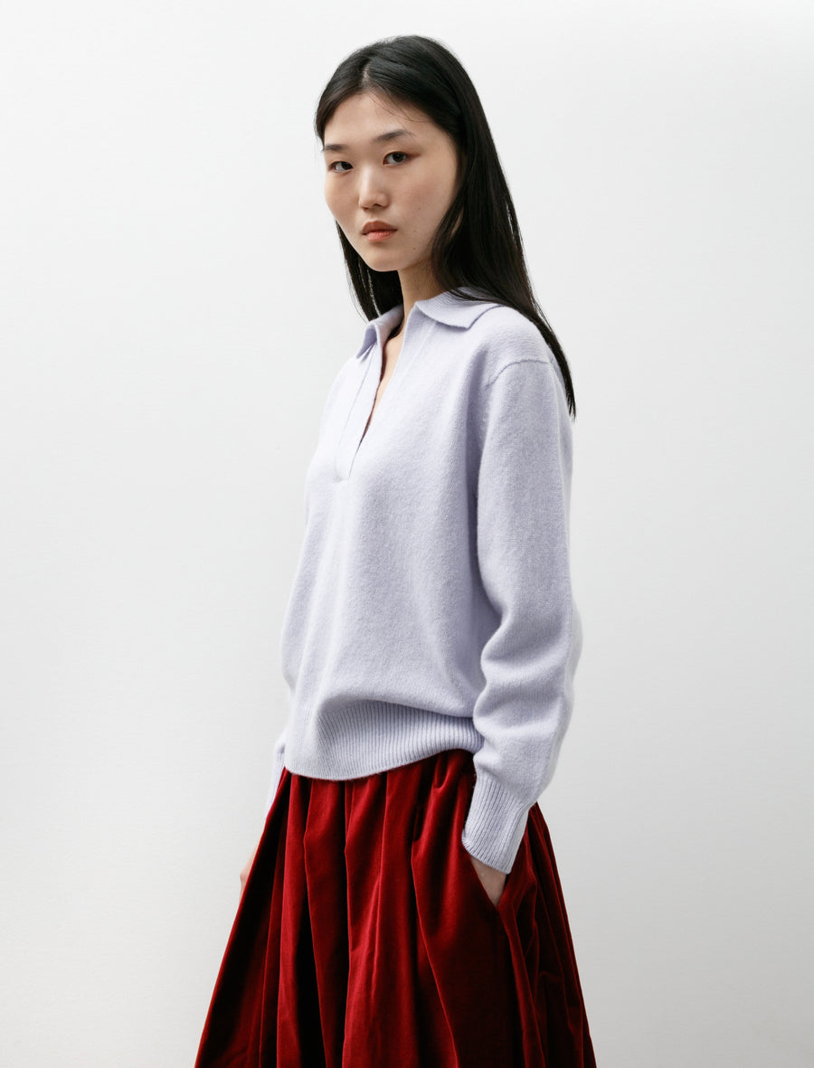 Lambswool Polo Ice Blue - Image 3