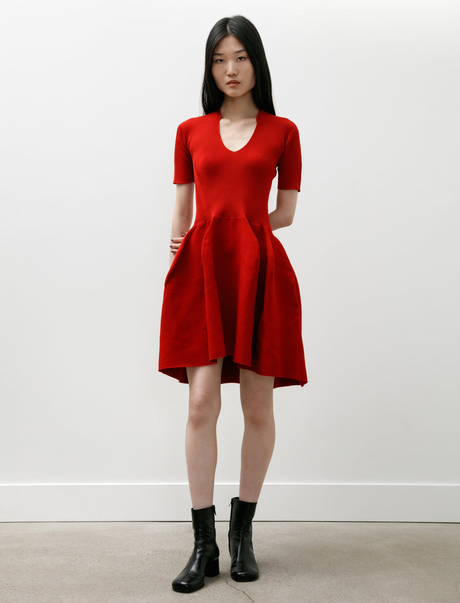 Pottery HS Stand Up Collar Mini Dress Red - Image 1