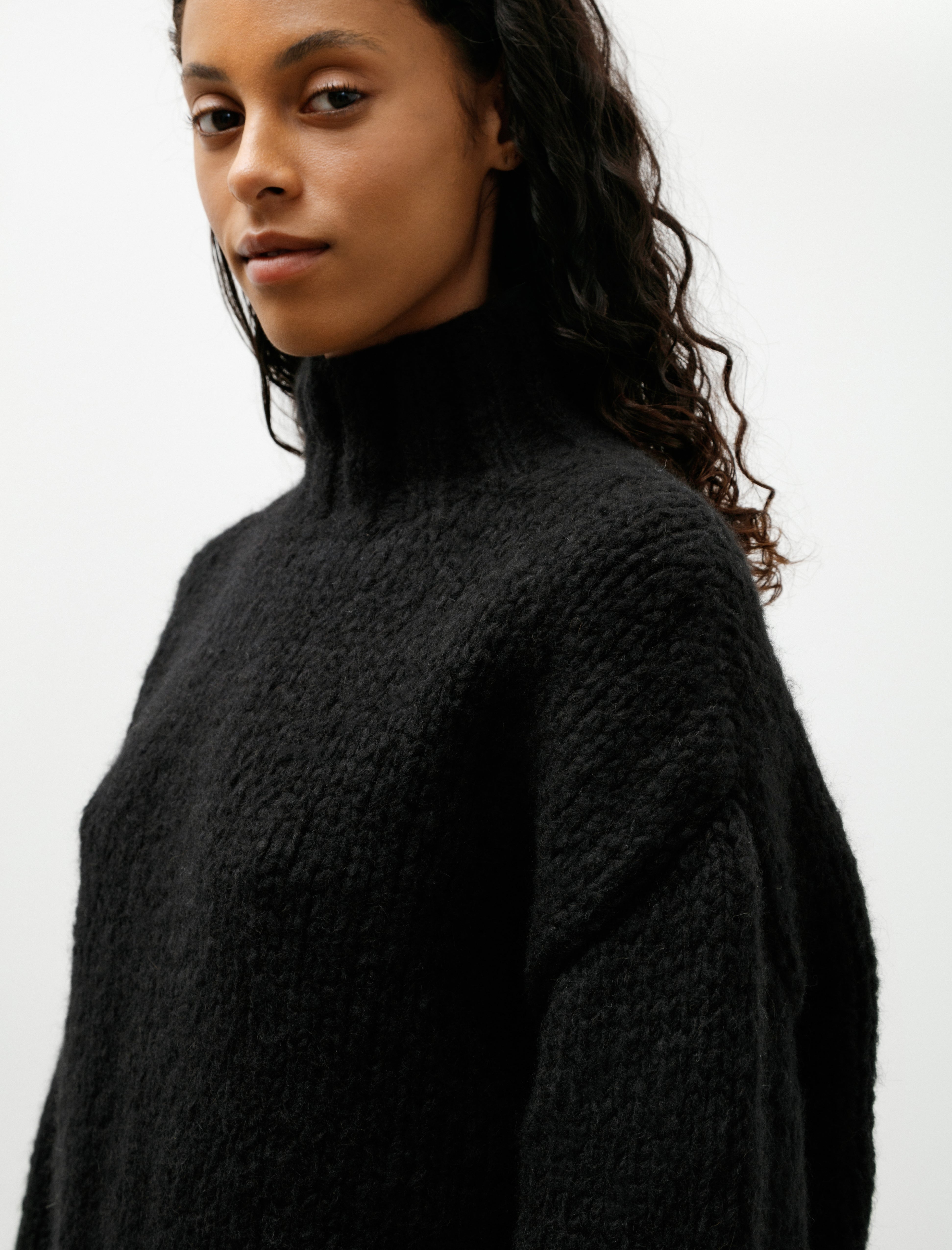 Lauren Manoogian Handknit Mockneck Black