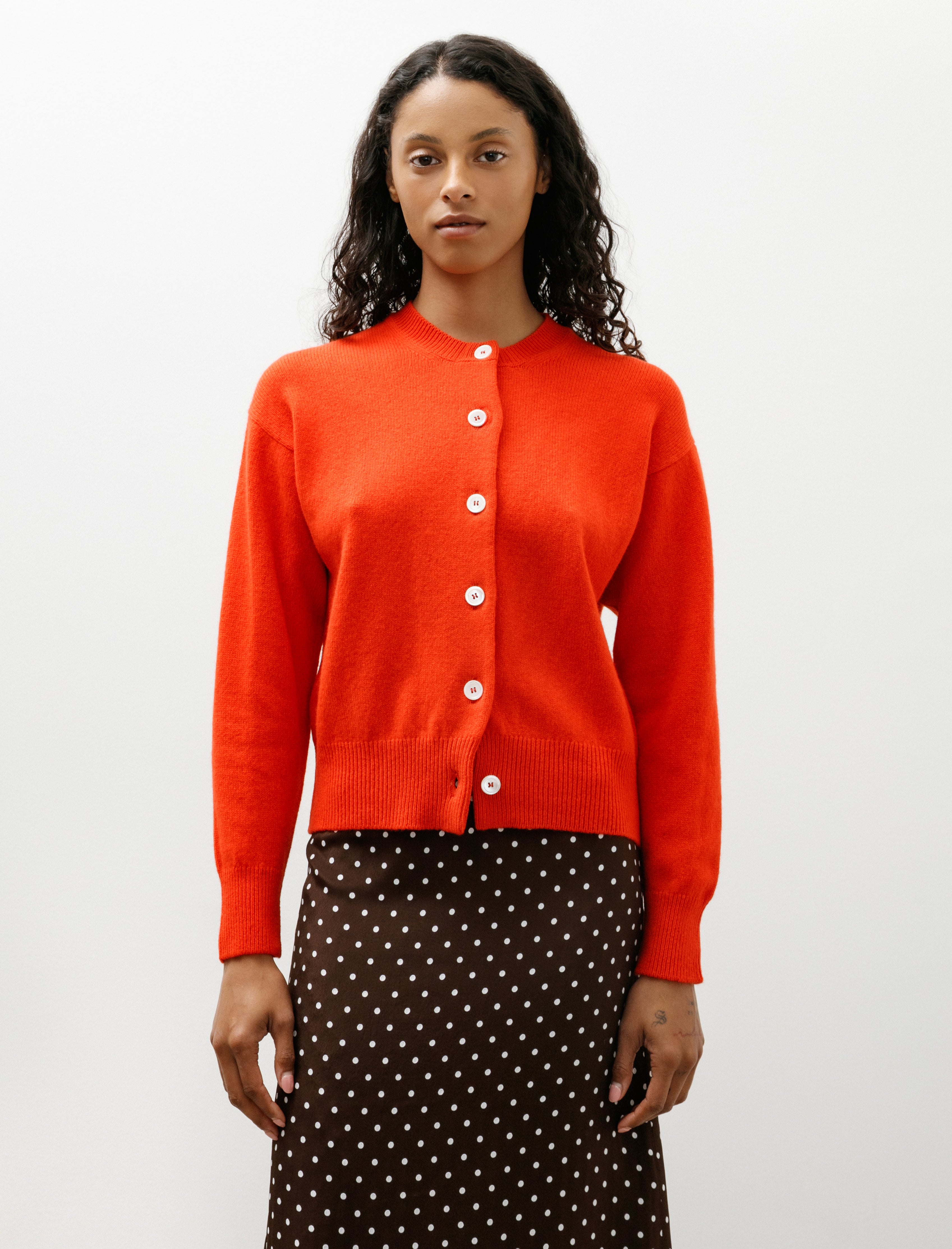 & Daughter Ada Crewneck Cardigan Poppy Red