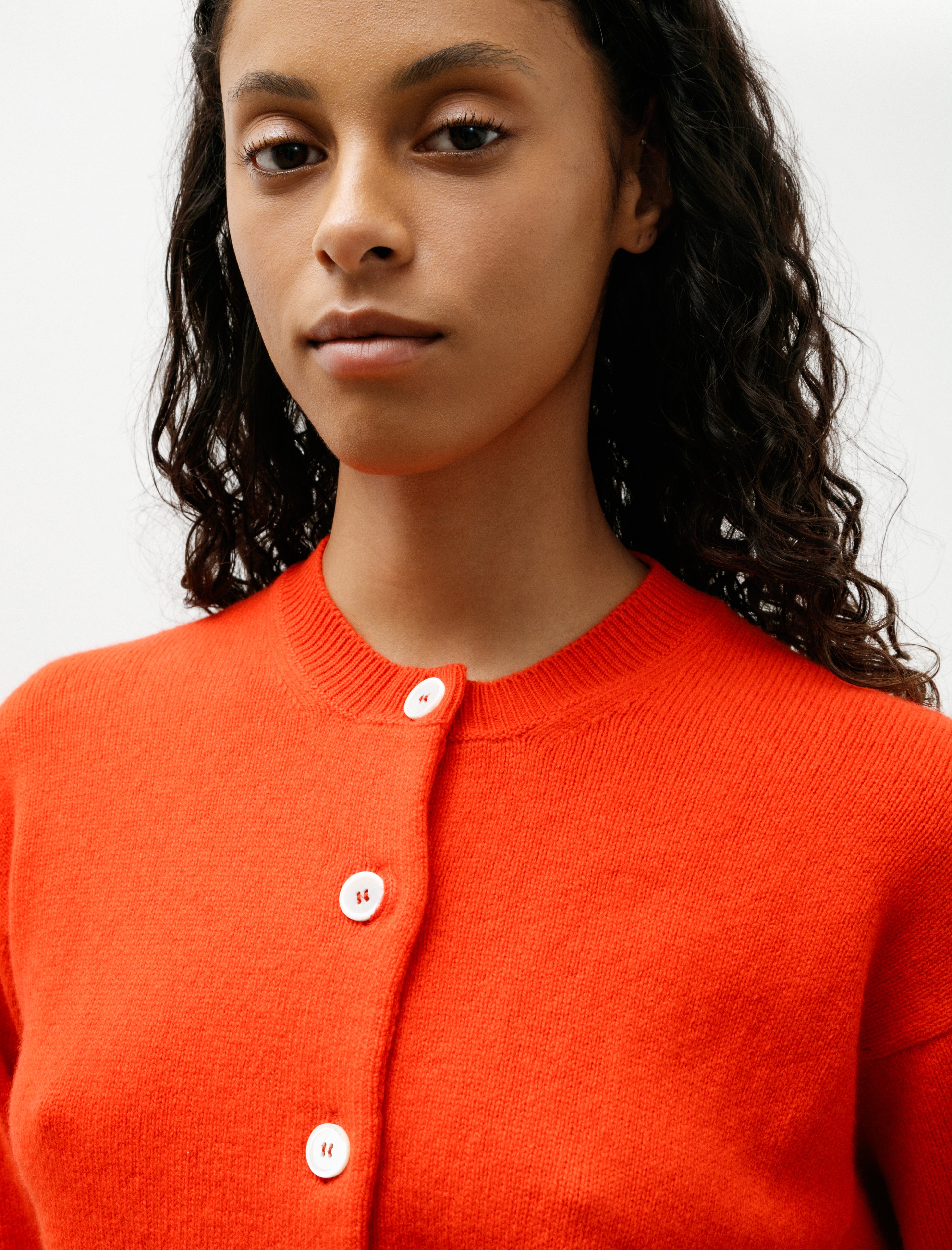 & Daughter Ada Crewneck Cardigan Poppy Red