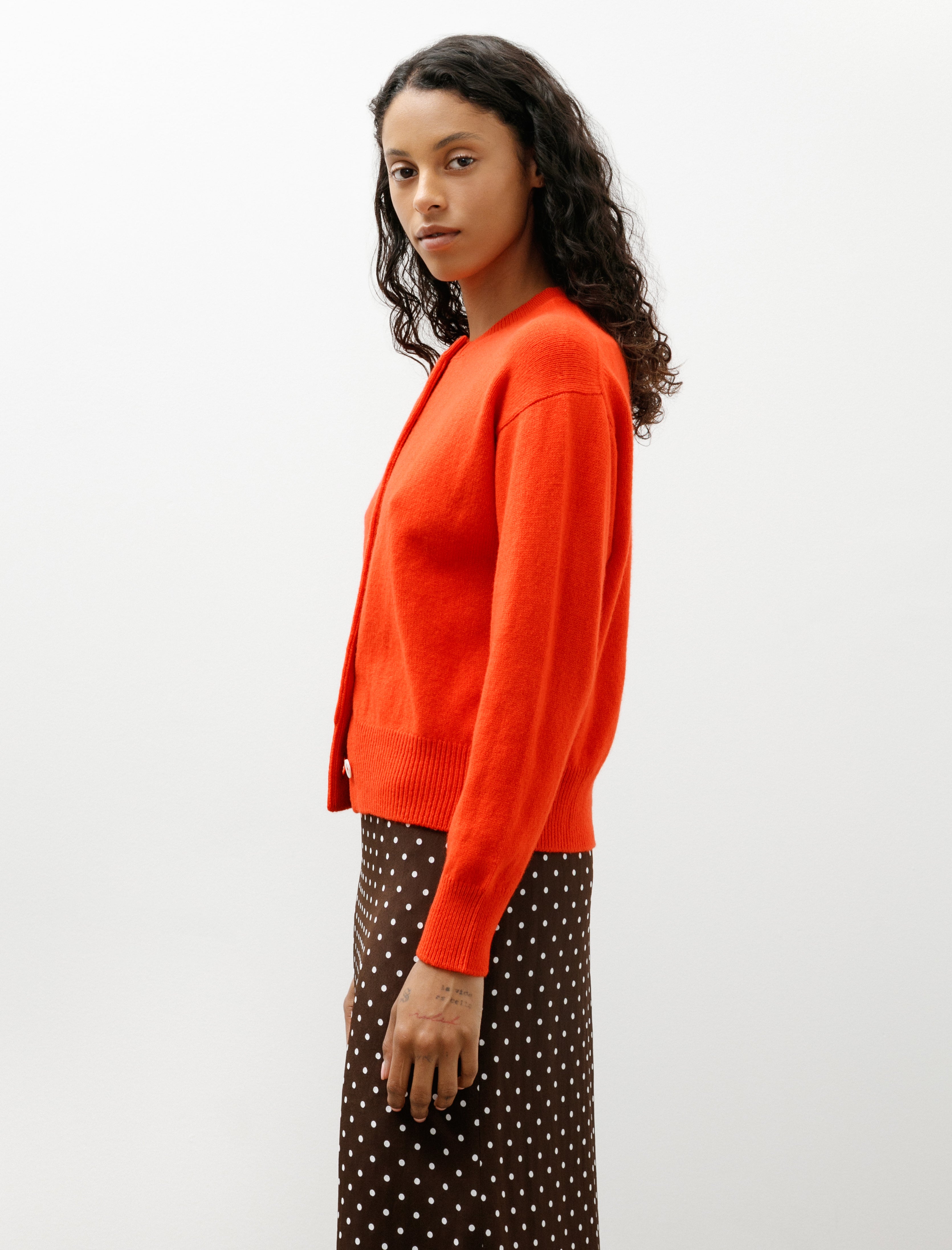 & Daughter Ada Crewneck Cardigan Poppy Red